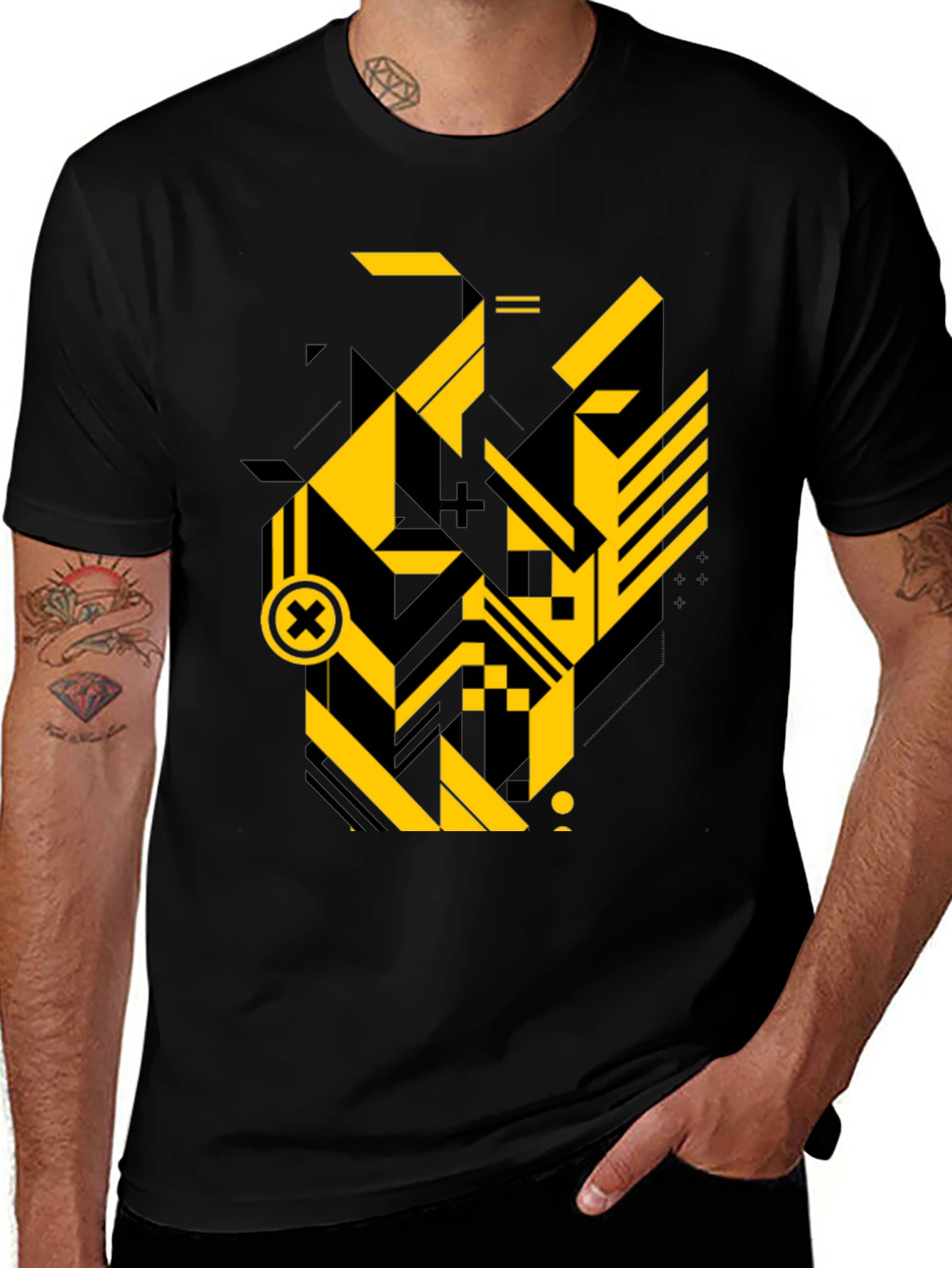 Variant 2 of Abstract Graphic Print Black T-Shirt