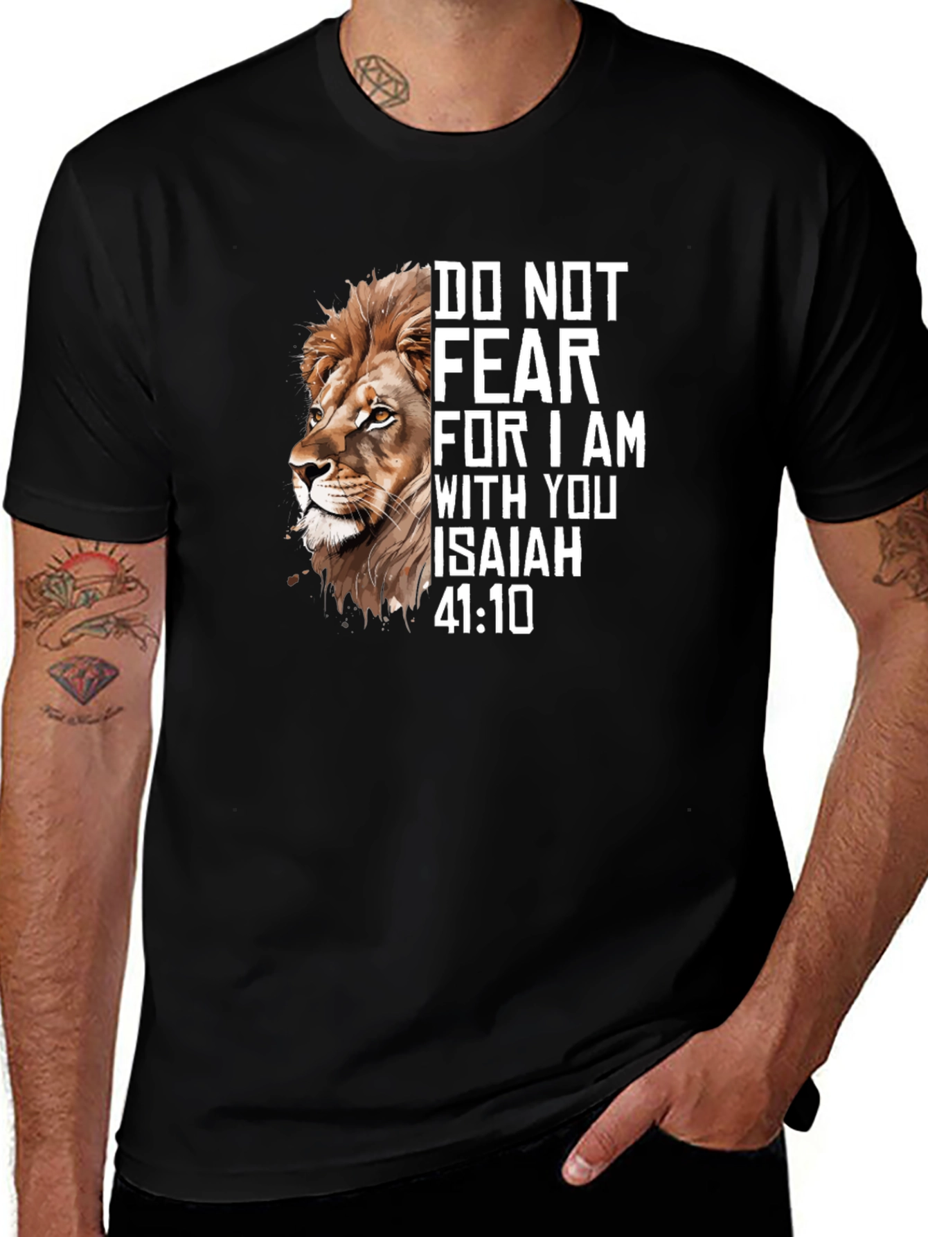 Lion and Isaiah Graphic Tee - Faith Inspired T-Shirt