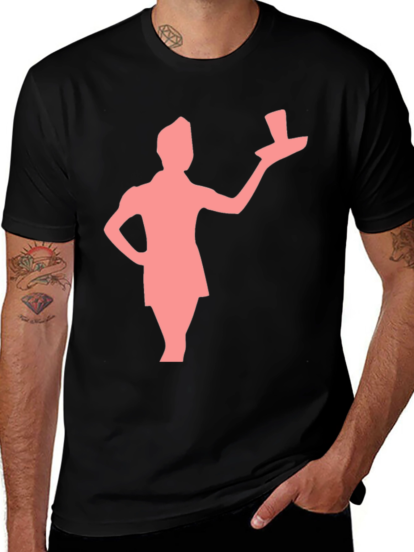 Variant 30 of Retro Waiter Graphic Tee - Black