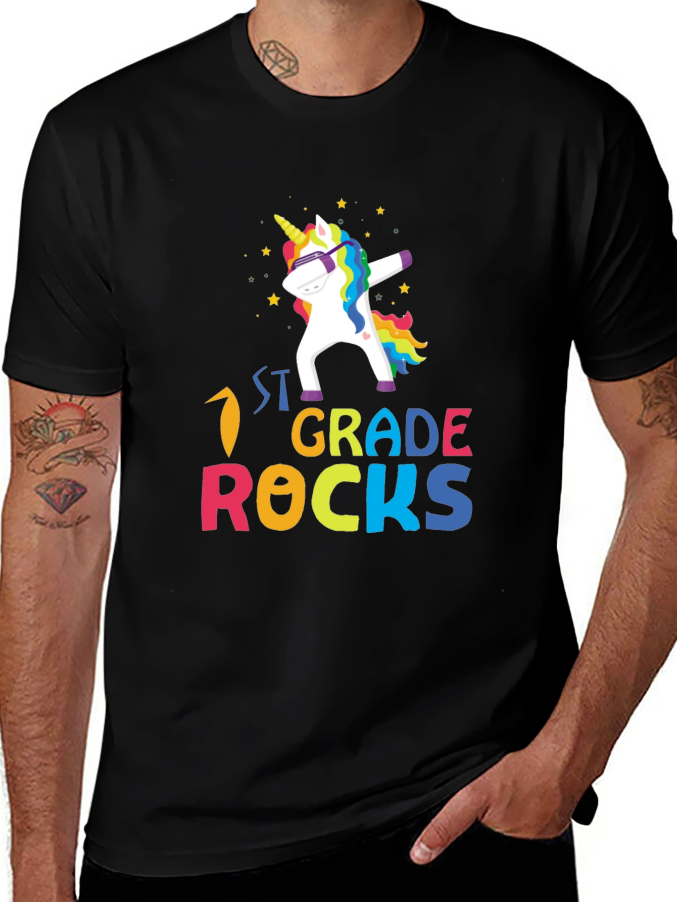 1st Grade Rocks Unicorn Dabbing T-Shirt