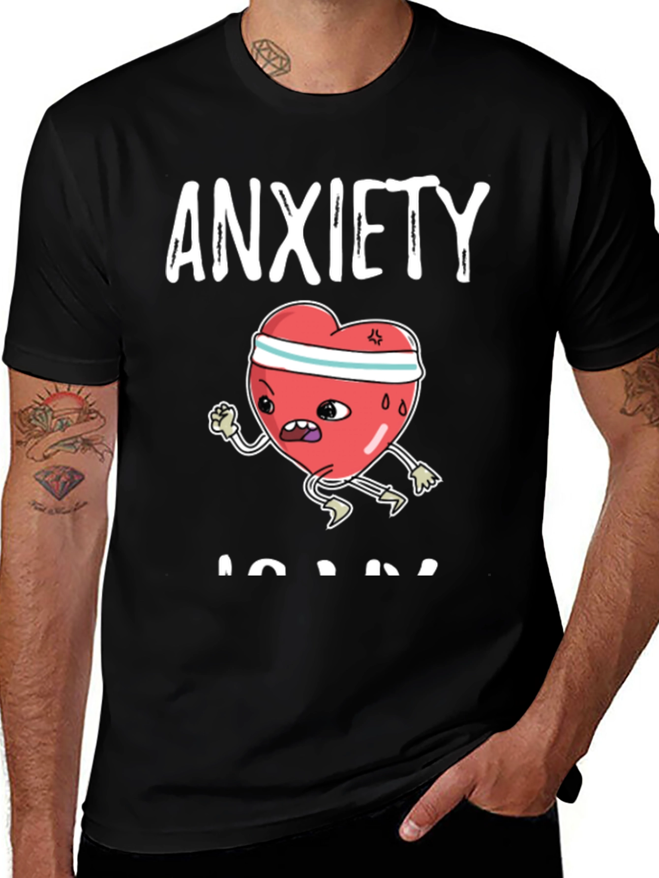 Variant 3 of Anxiety Run T-Shirt - Funny Heart Design