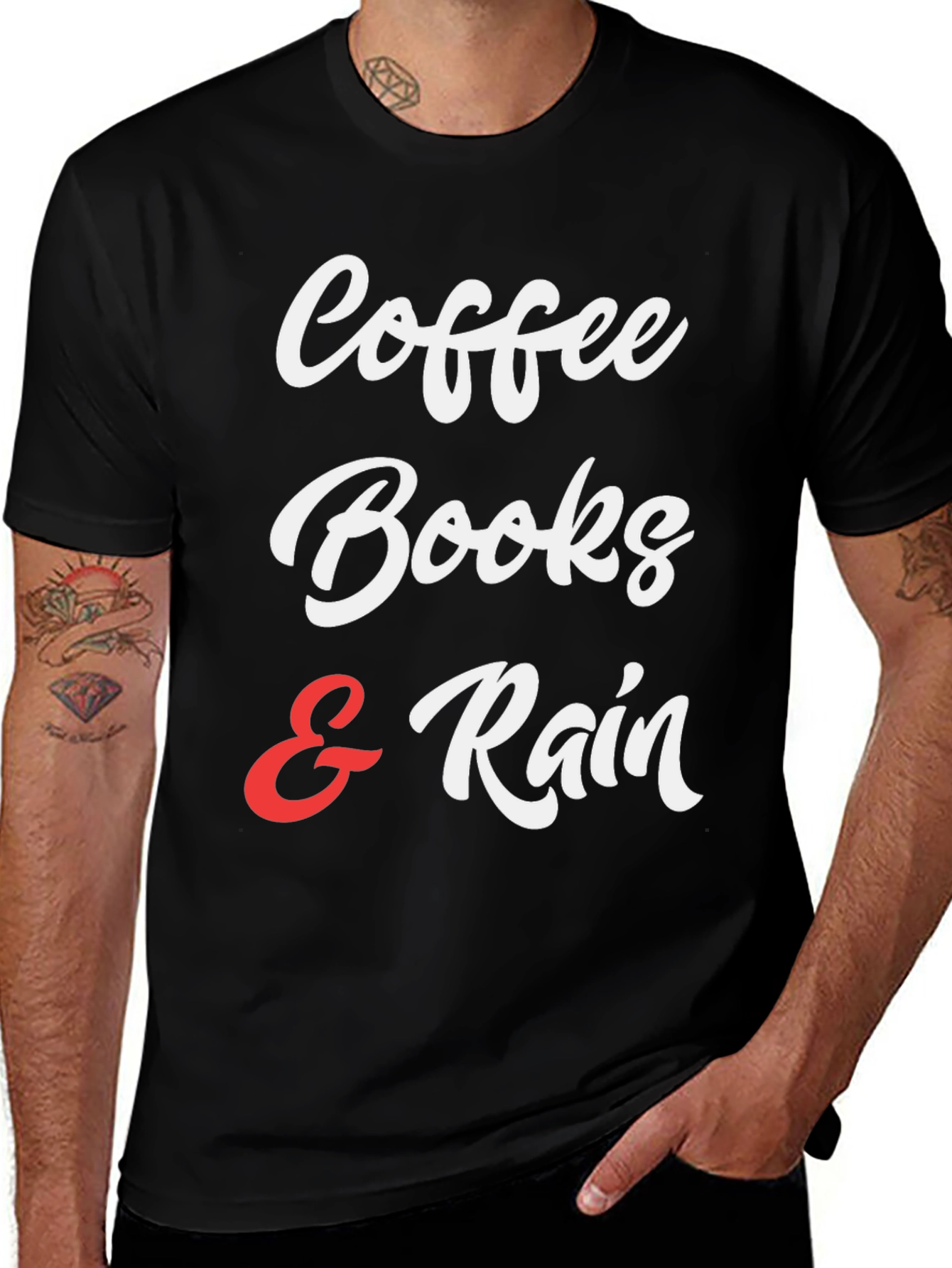 Variant 28 of Coffee Books & Rain Graphic T-Shirt