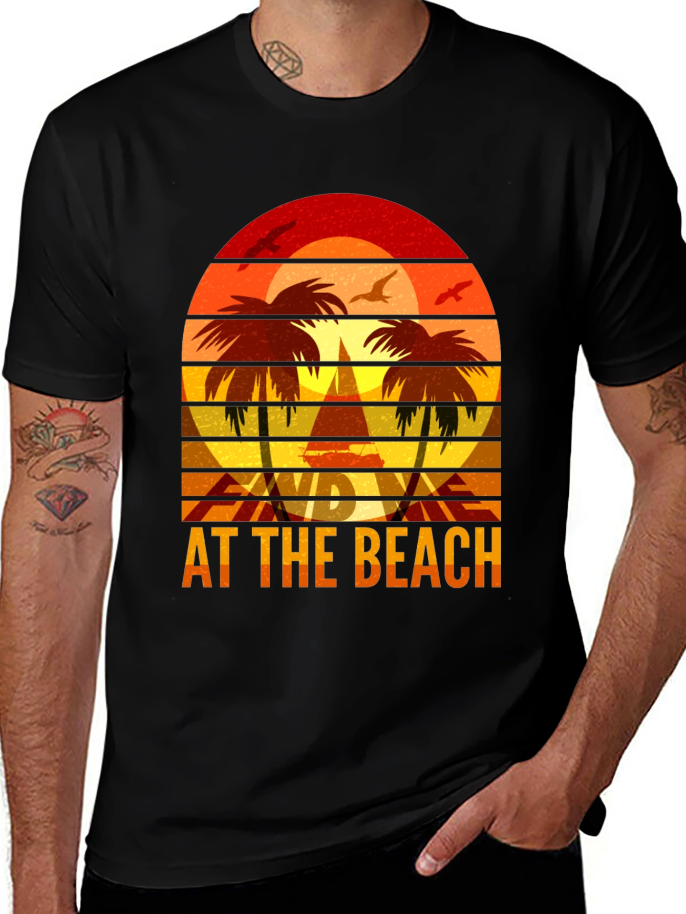 Variant 12 of Retro Beach Sunset T-Shirt