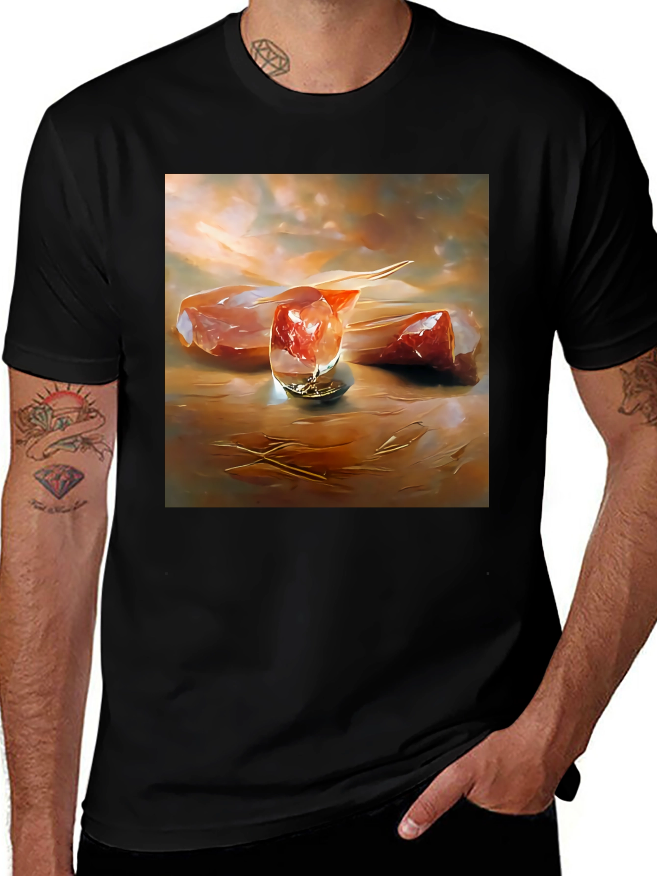 Variant 19 of Abstract Meat Still Life Black T-Shirt