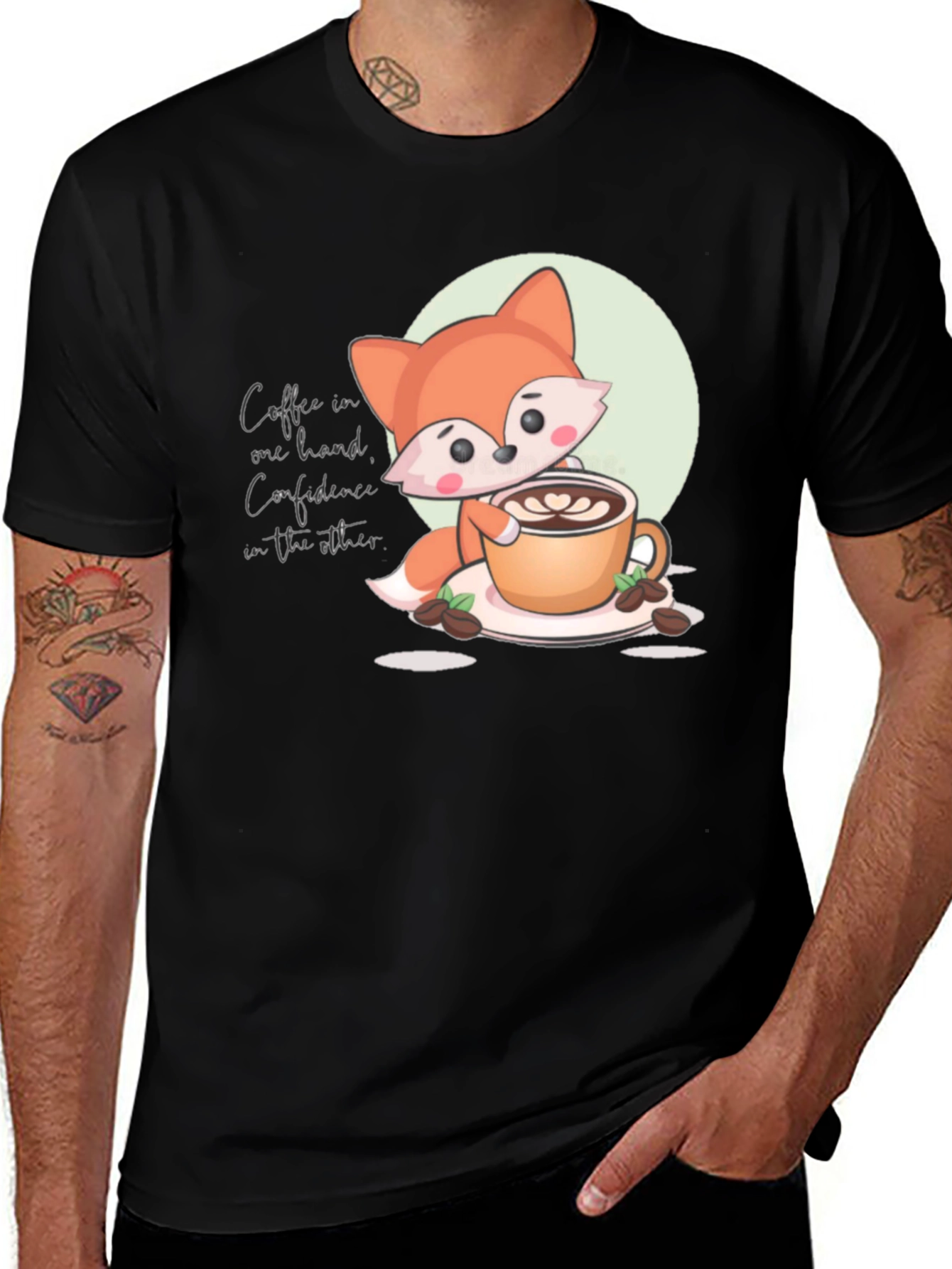 Variant 23 of Coffee Fox Graphic T-Shirt