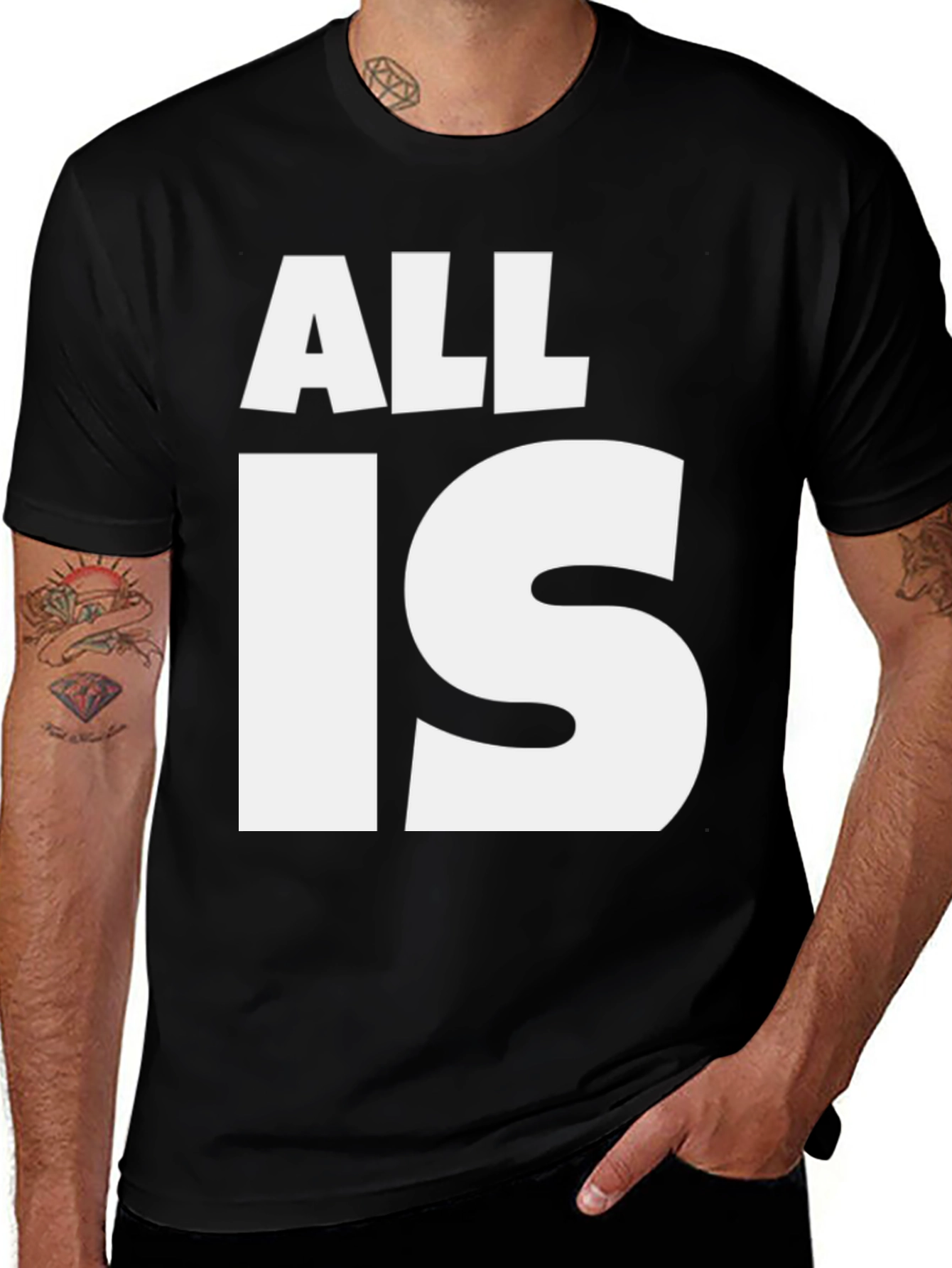 Variant 9 of All Is Well Graphic Tee - Black Cotton T-Shirt