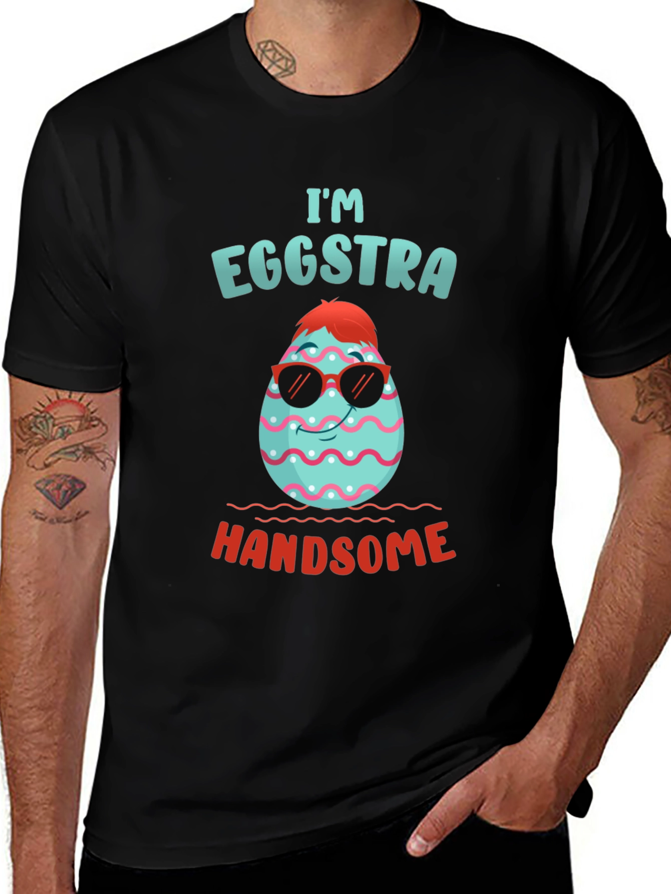 Variant 9 of Eggstra Handsome Easter T-Shirt
