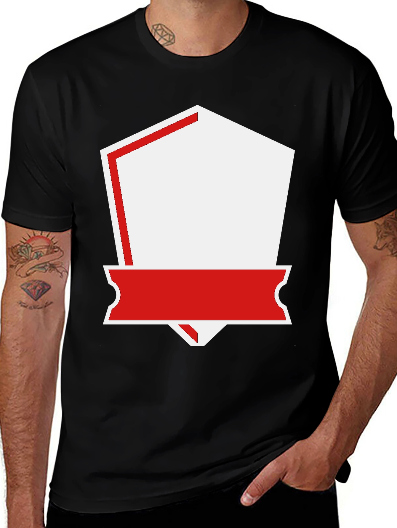 Variant 6 of Stylish Black T-Shirt with Custom Patch