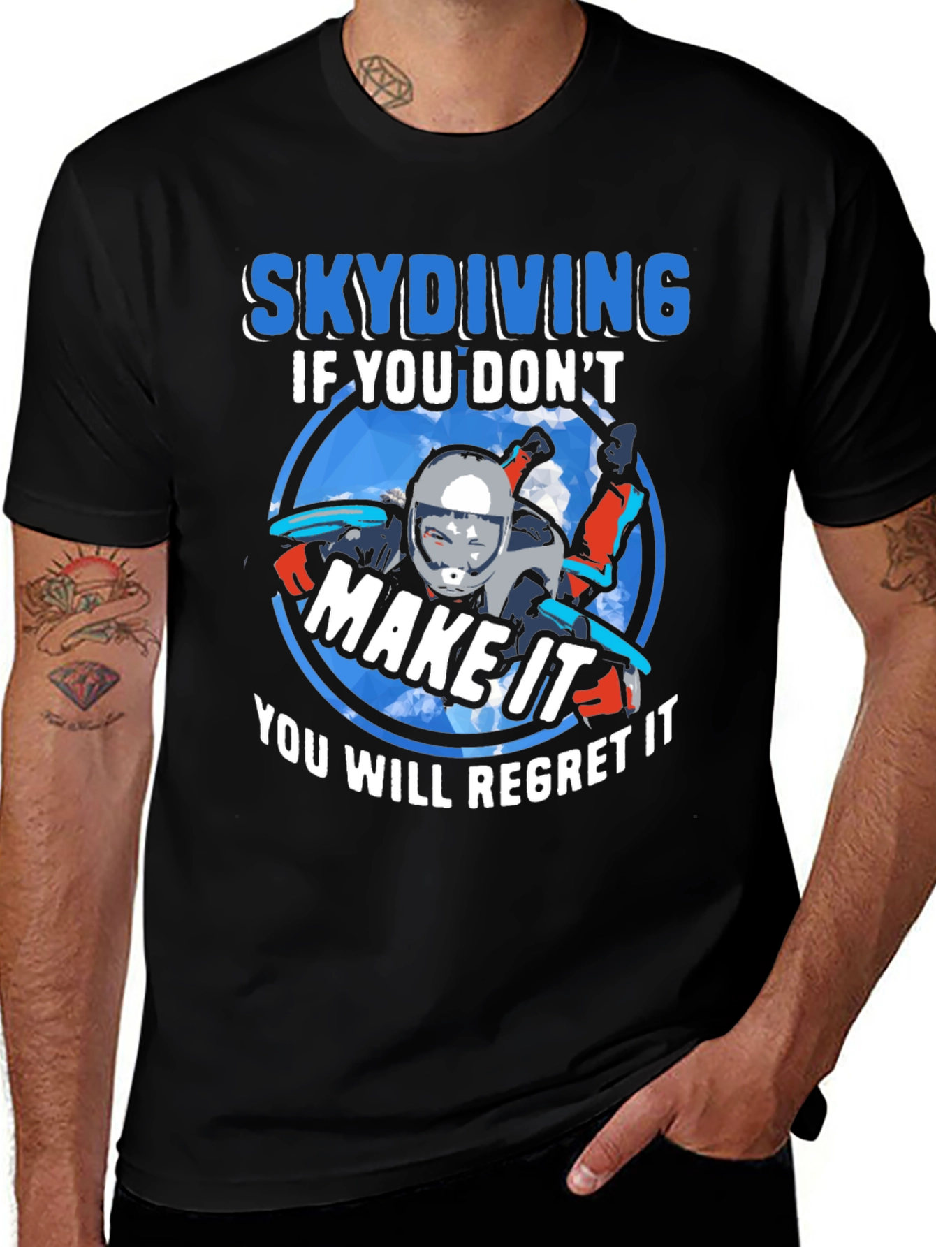 Black Skydiving If You Don't Make It T-Shirt main image