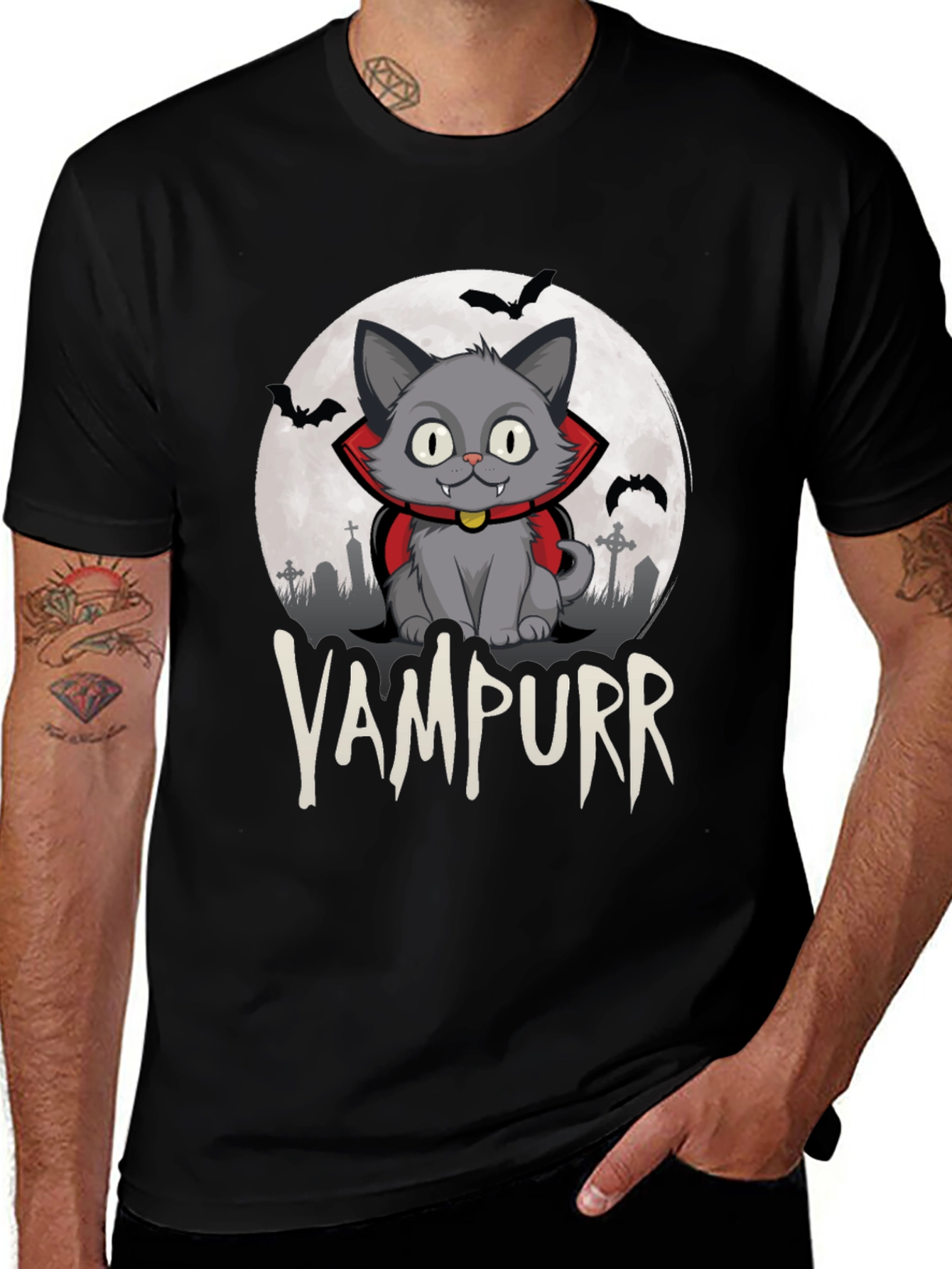 Vampurr Cat Halloween T-Shirt