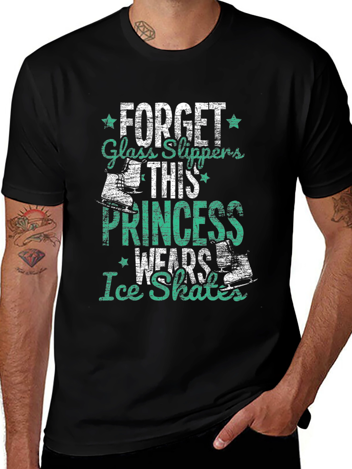 Variant 5 of Ice Skating Princess T-Shirt - Forget Glass Slippers!