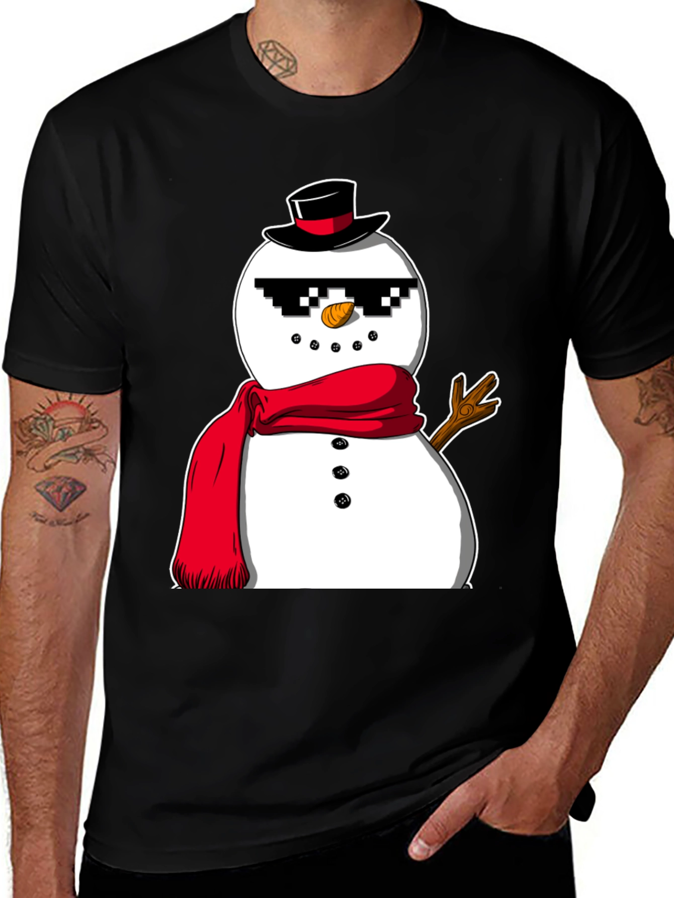 Variant 12 of Cool Snowman Graphic T-Shirt