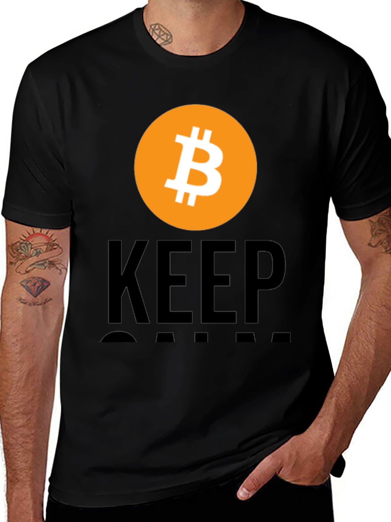 Variant 19 of Keep Calm and Bitcoin T-Shirt - Crypto HODL Tee