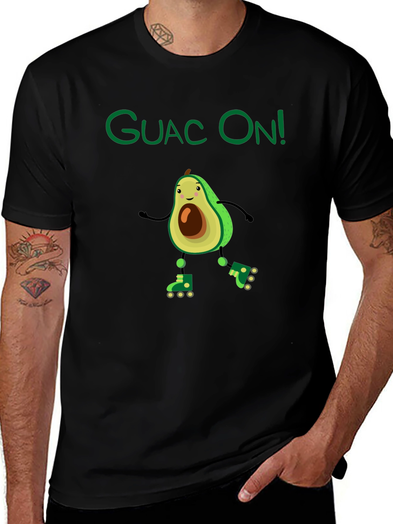 Variant 25 of Guac On! Avocado Roller Skate Graphic Tee