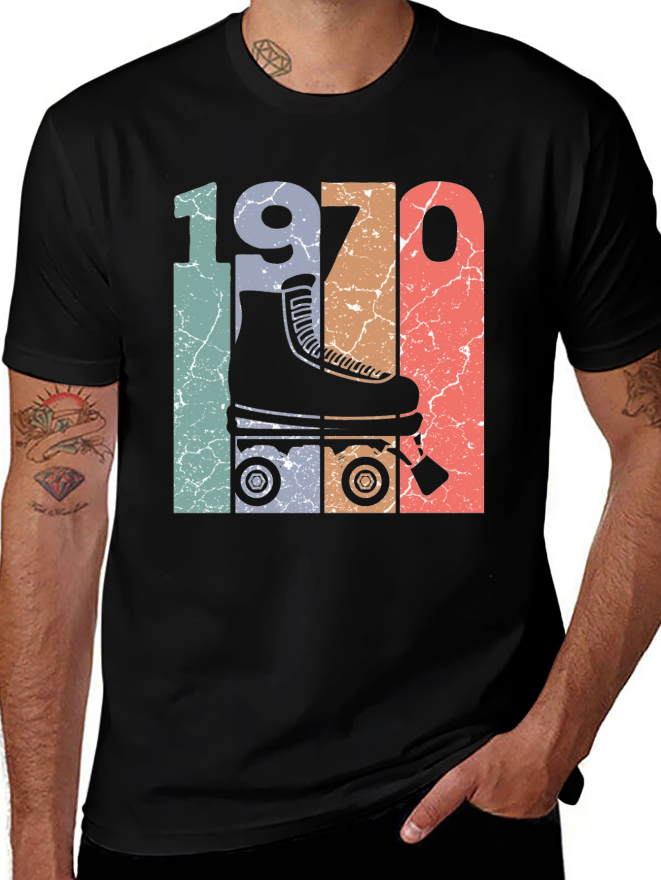 Variant 2 of Retro 1970s Roller Skate T-Shirt