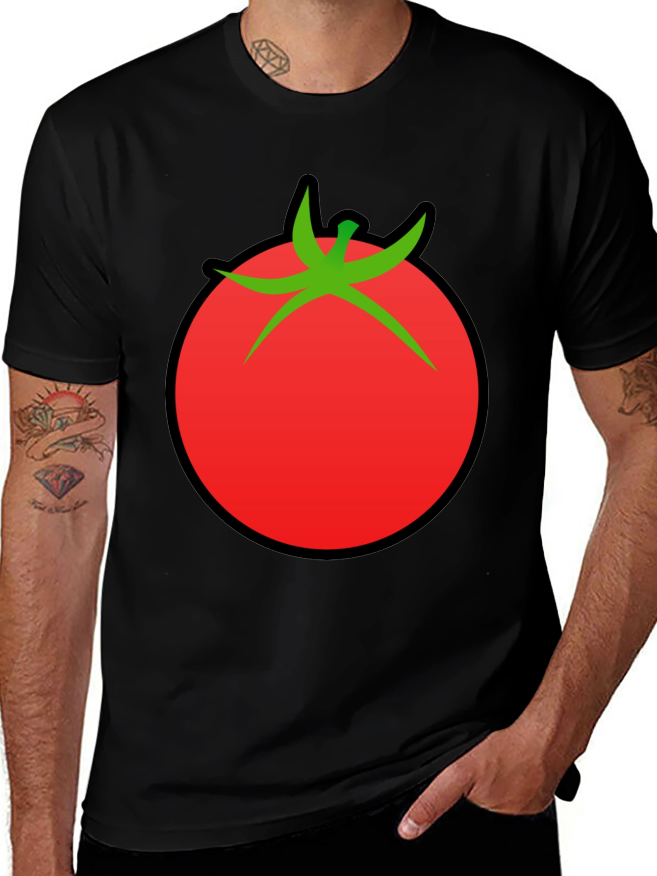 Variant 20 of Tomato Graphic Black T-Shirt