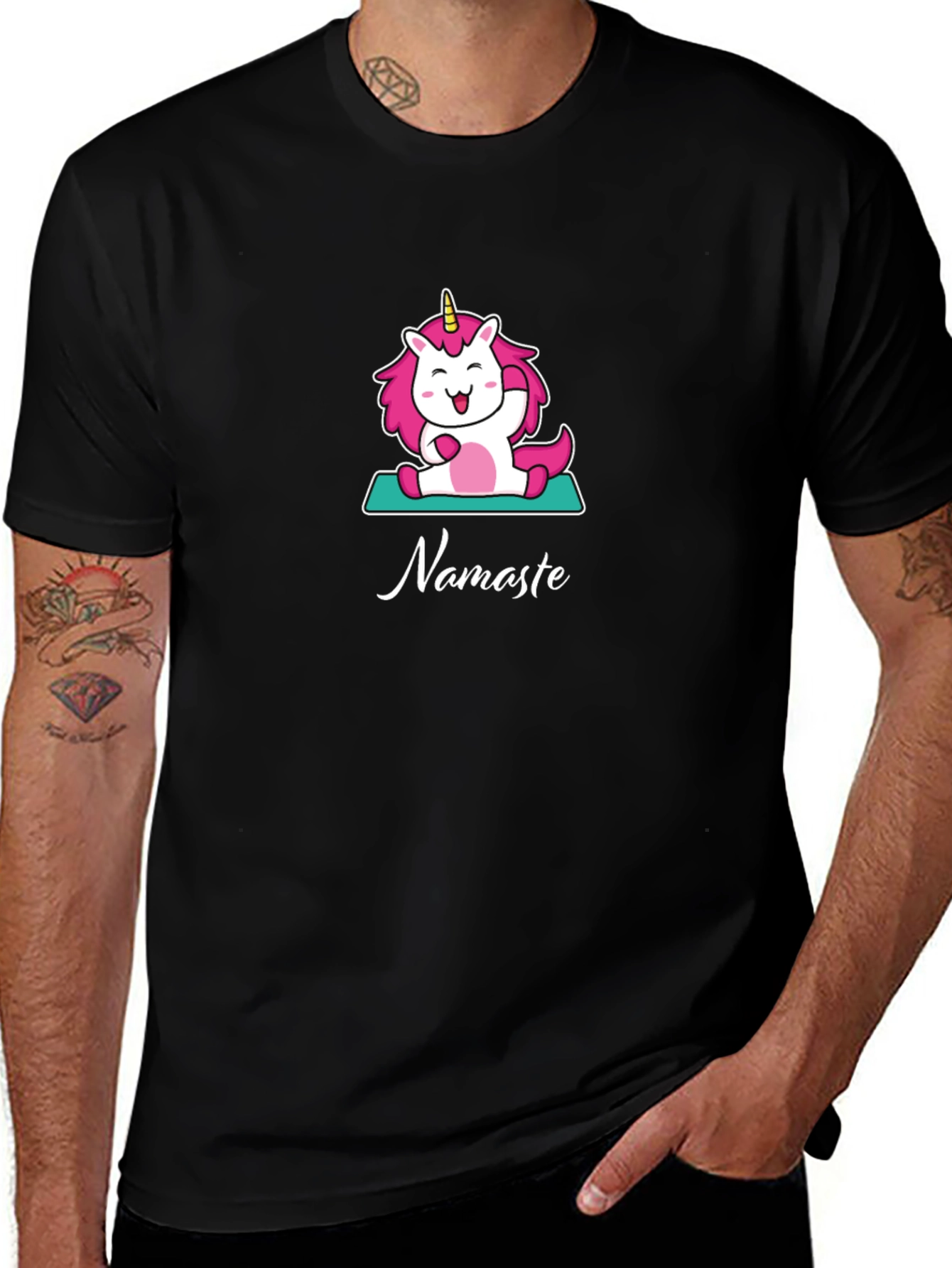 Variant 30 of Namaste Unicorn T-Shirt - Yoga Cartoon Graphic Tee