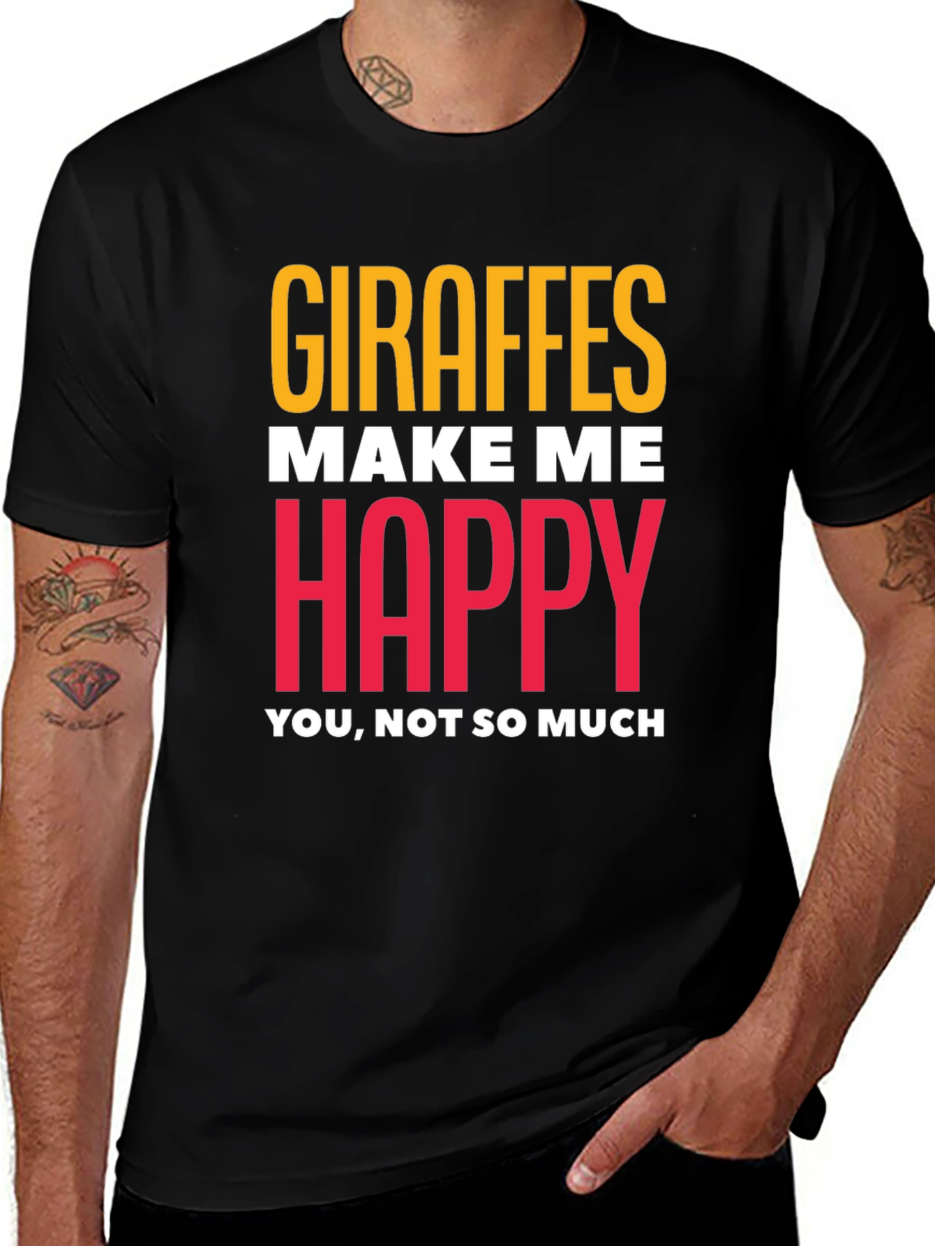 Black Giraffe Lover T-Shirt - Humorous Graphic Tee main image