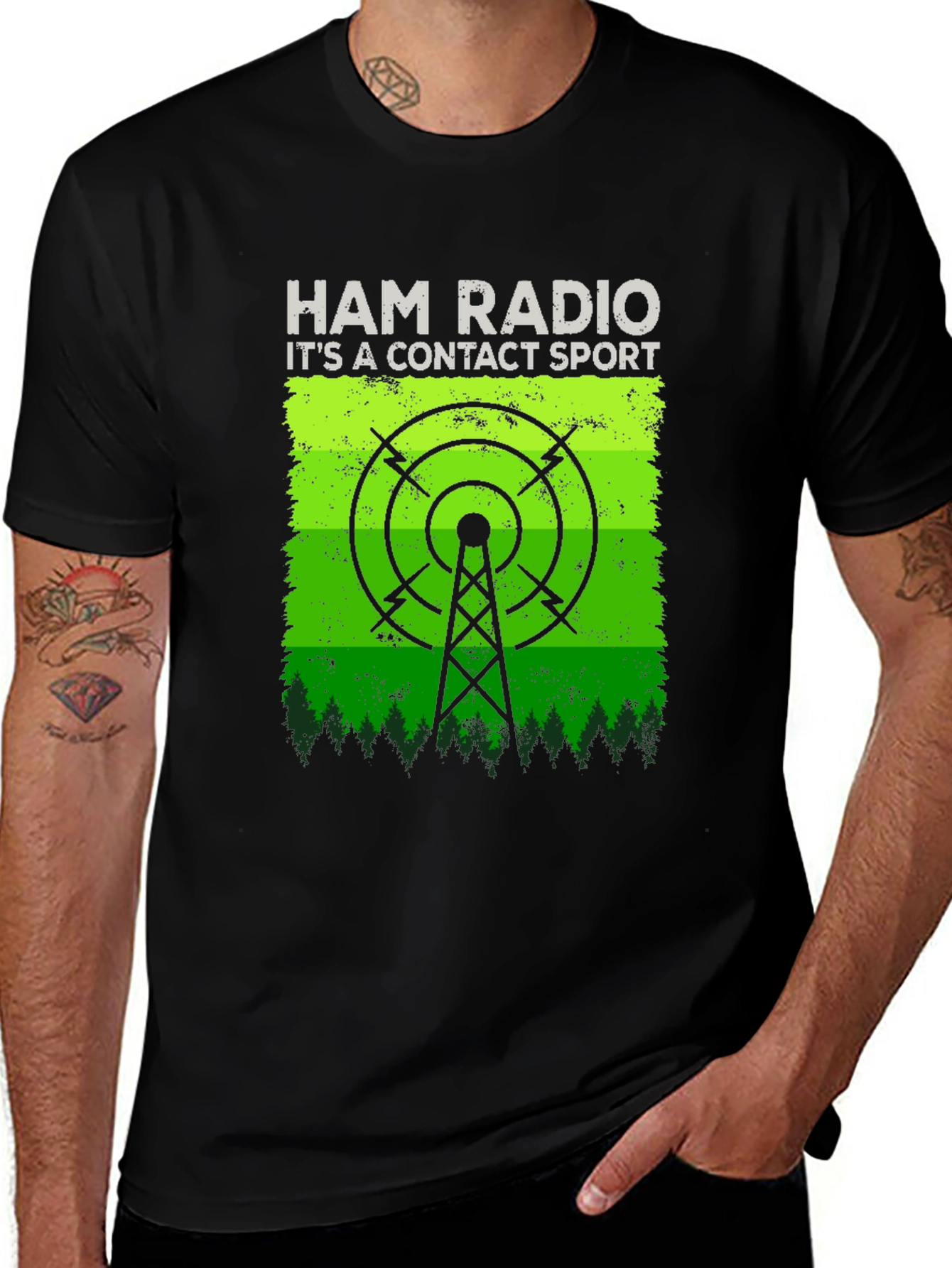 Ham Radio Contact Sport T-Shirt - Black