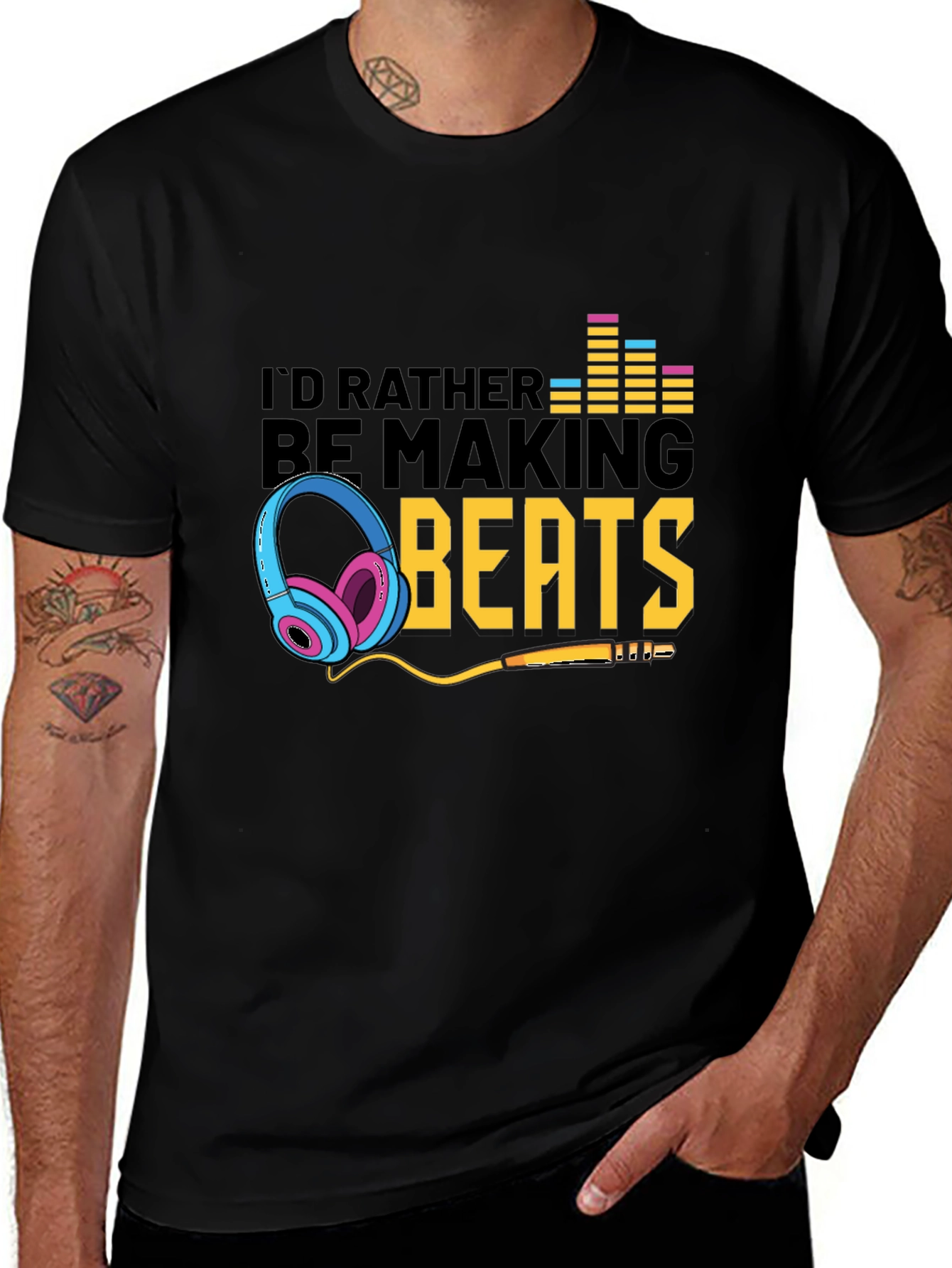 Variant 12 of I'd Rather Be Making Beats T-Shirt