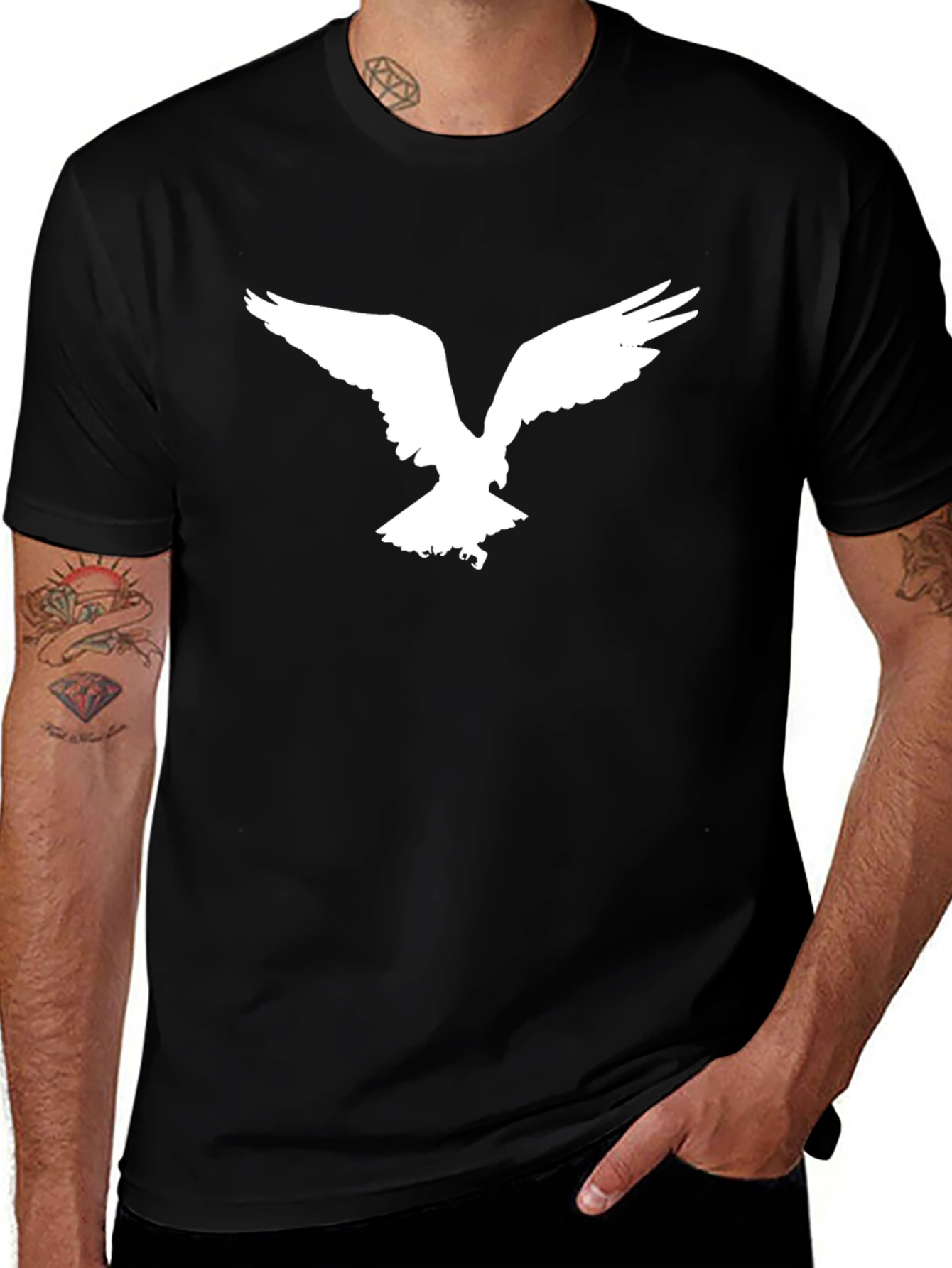 Variant 28 of Men's Black Eagle Graphic Tee
