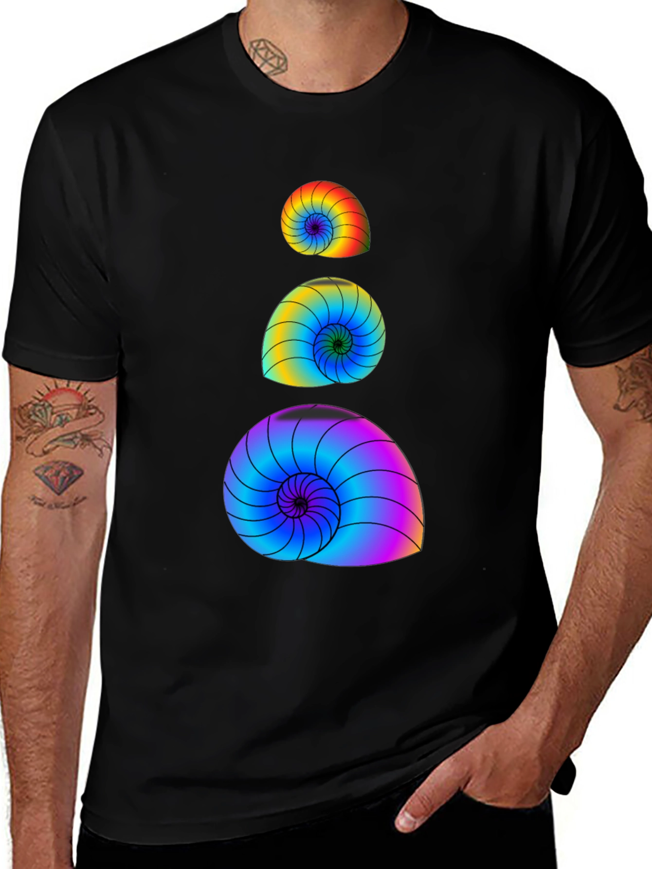 Variant 29 of Rainbow Spiral Shell Graphic Tee