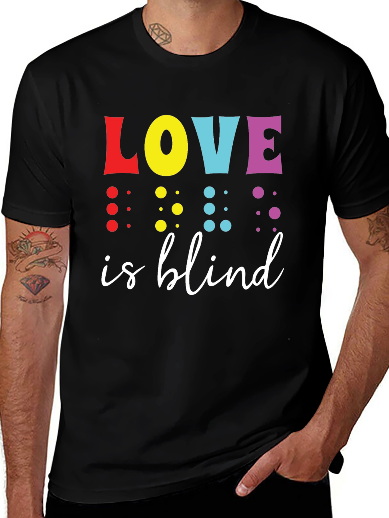 Variant 25 of Love is Blind T-Shirt - Unisex Black Cotton Tee