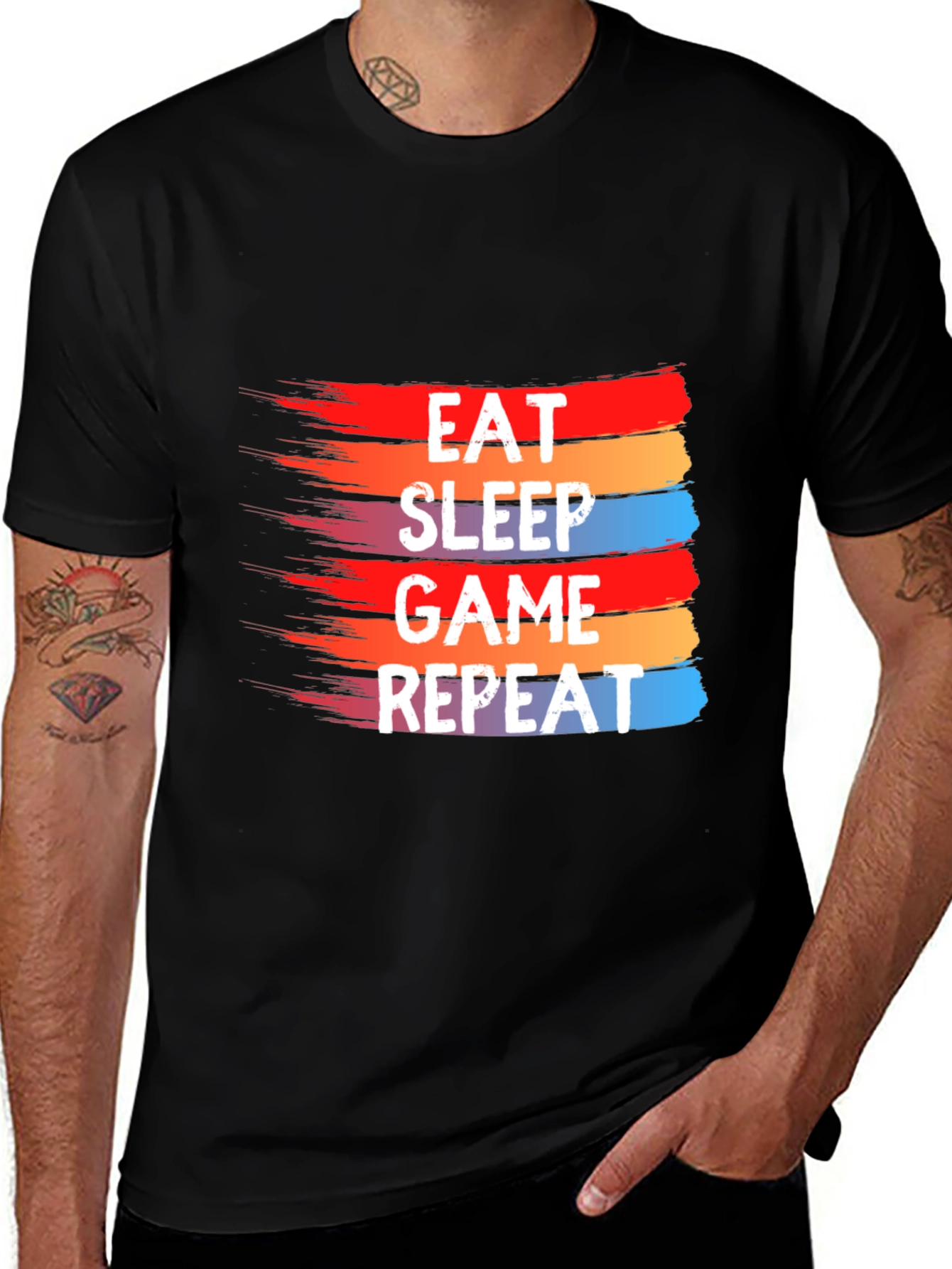 Variant 21 of Eat Sleep Game Repeat Graphic Tee - Gamer T-Shirt