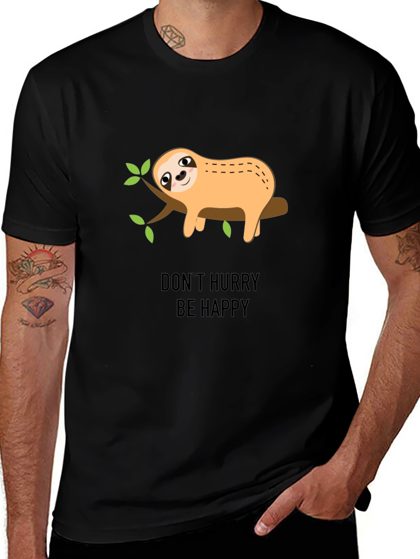 Variant 21 of Don't Hurry Be Happy Sloth Graphic Tee