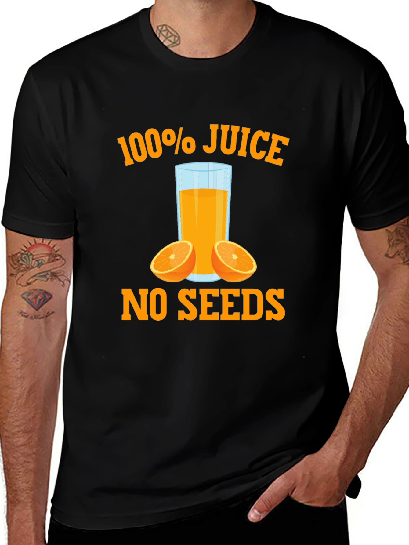 Variant 19 of 100% Juice No Seeds Graphic Tee - Black