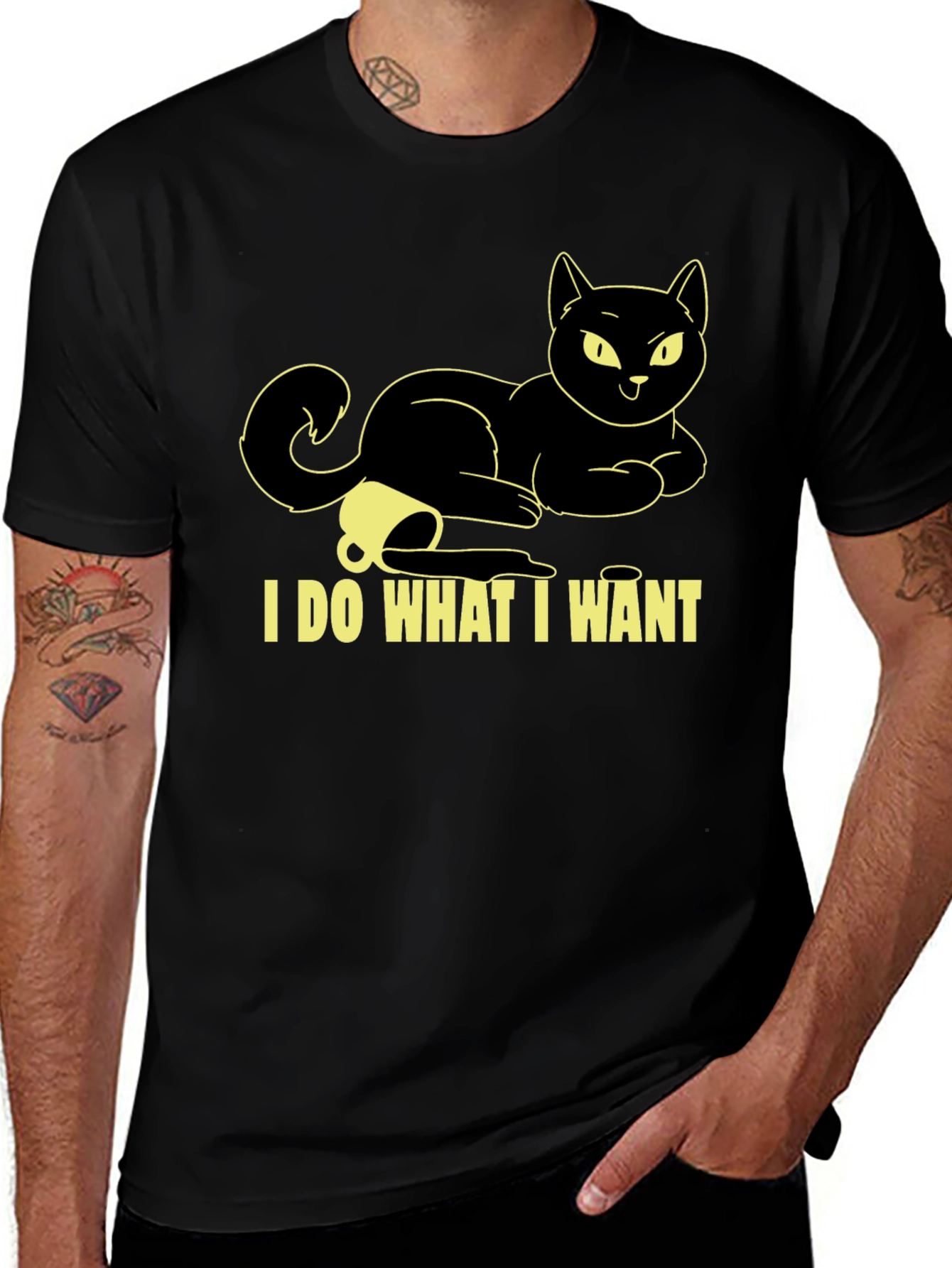 Variant 28 of I Do What I Want Cat Graphic T-Shirt
