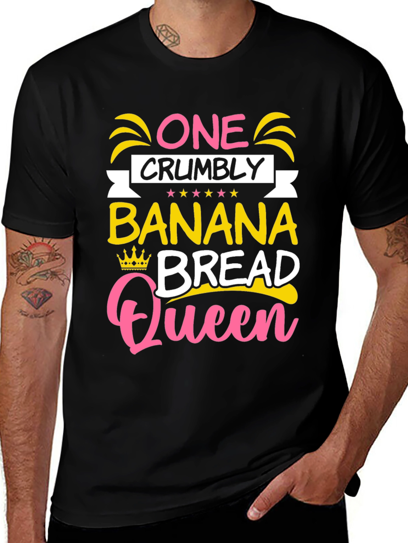 Variant 23 of One Crumbly Banana Bread Queen Black T-Shirt