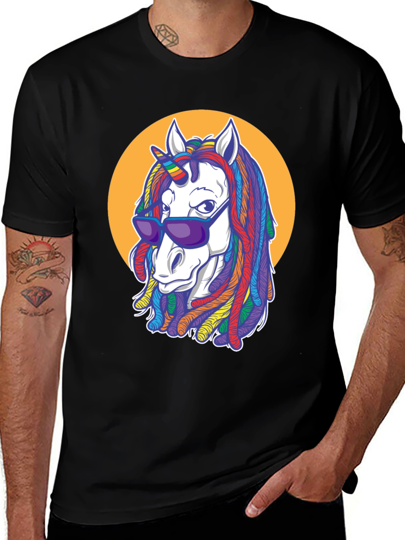 Variant 8 of Cool Unicorn Graphic T-Shirt - Black
