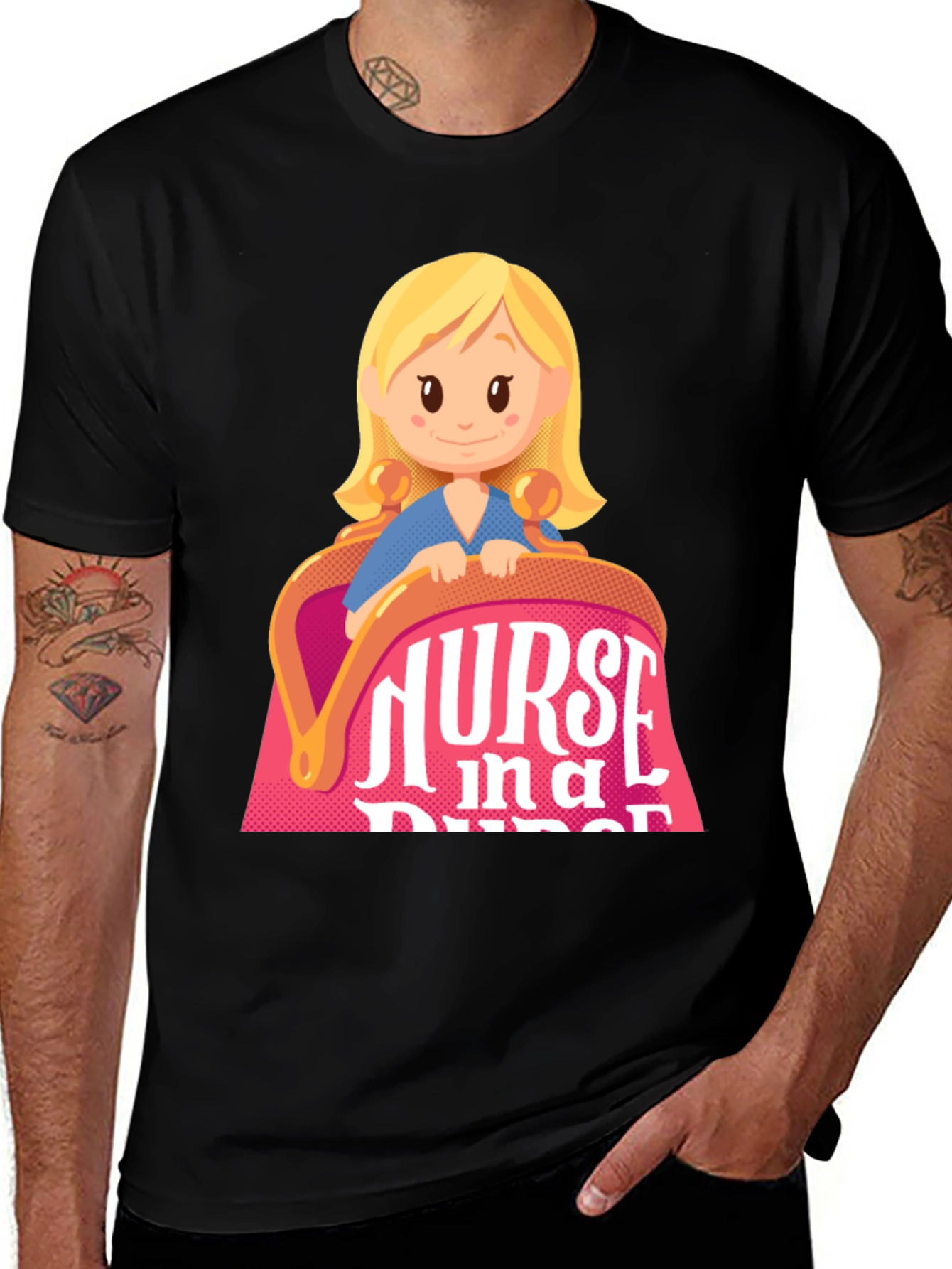 Variant 18 of Nurse in a Purse Cartoon Graphic T-Shirt