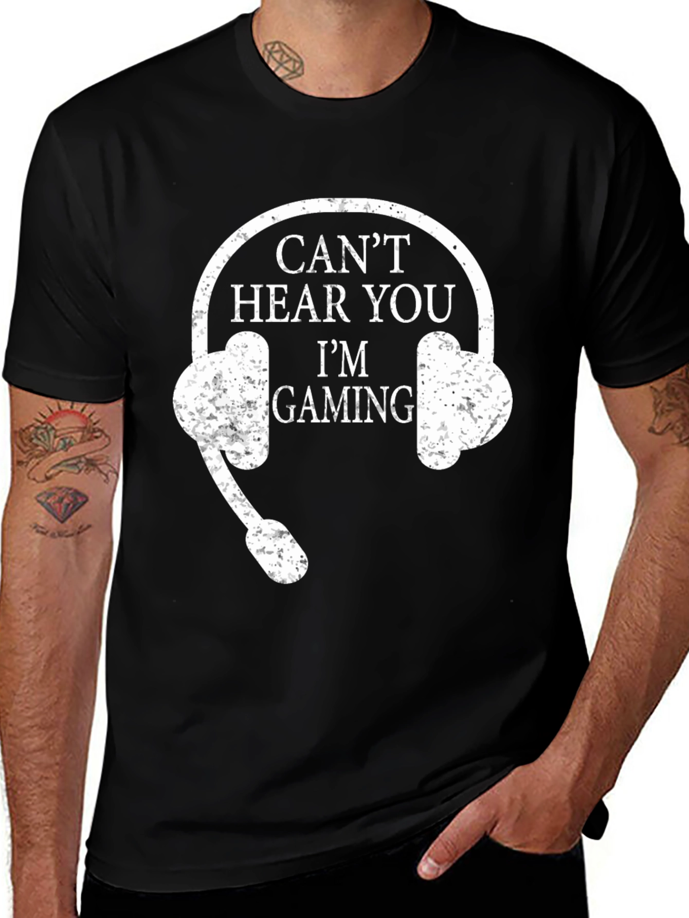 Variant 22 of Can't Hear You I'm Gaming Black T-Shirt