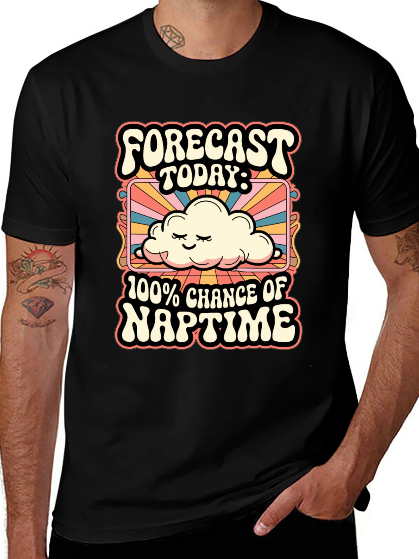 Variant 25 of Naptimes Ahead: Funny Weather Forecast Graphic Tee