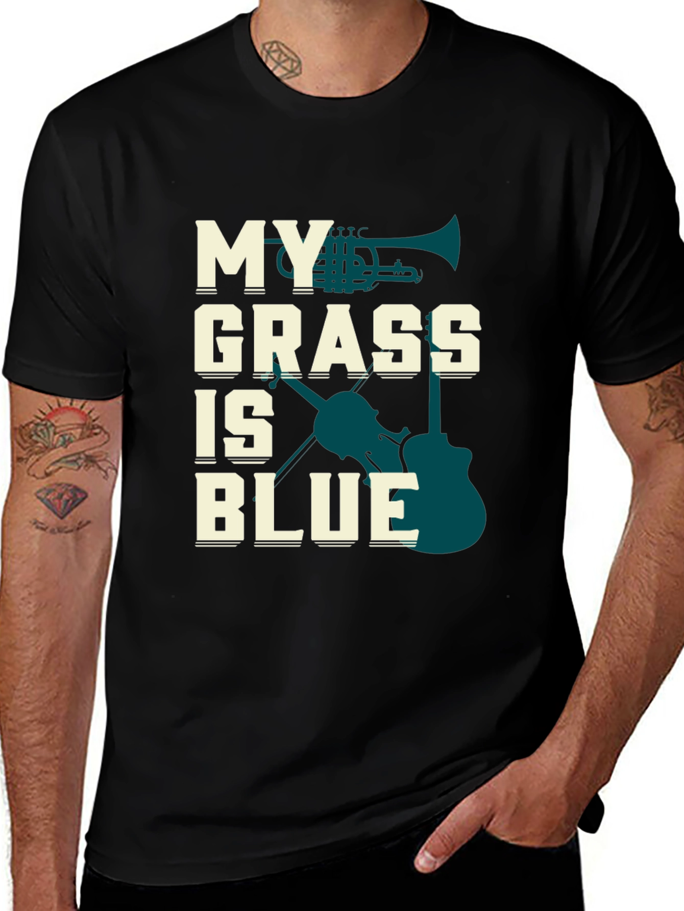 Variant 24 of My Grass is Blue Music T-Shirt - Bluegrass Tee