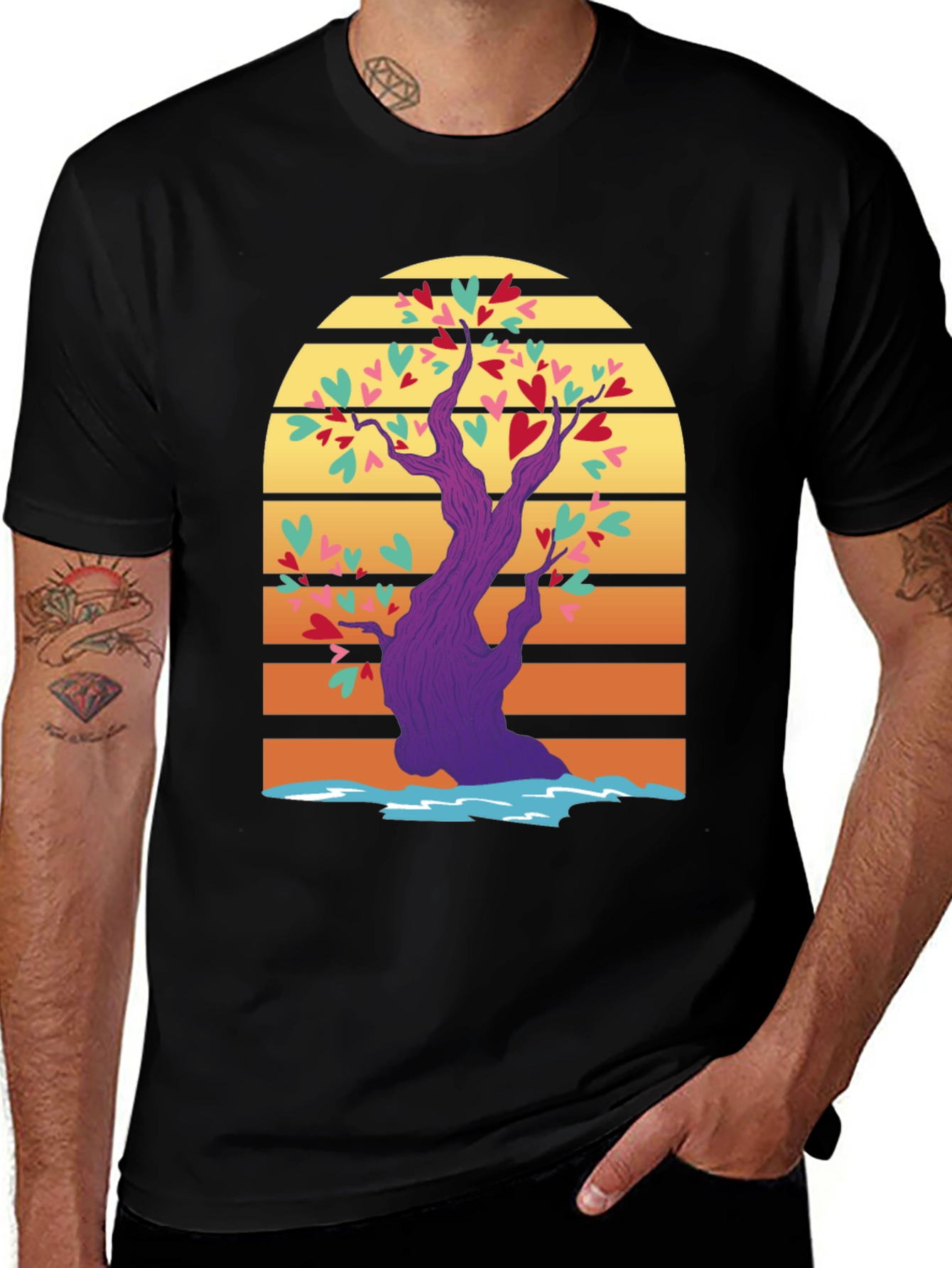 Black Heart Tree Graphic Tee main image