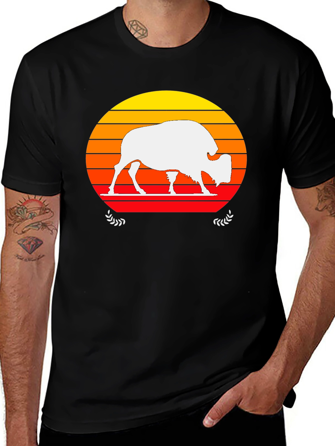 Variant 23 of Sunset Buffalo Graphic T-Shirt
