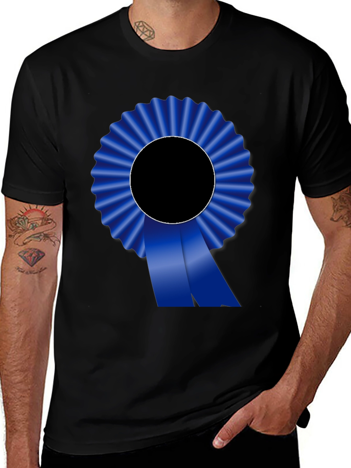Variant 18 of Blue Ribbon Graphic Tee - Award Winning Style!