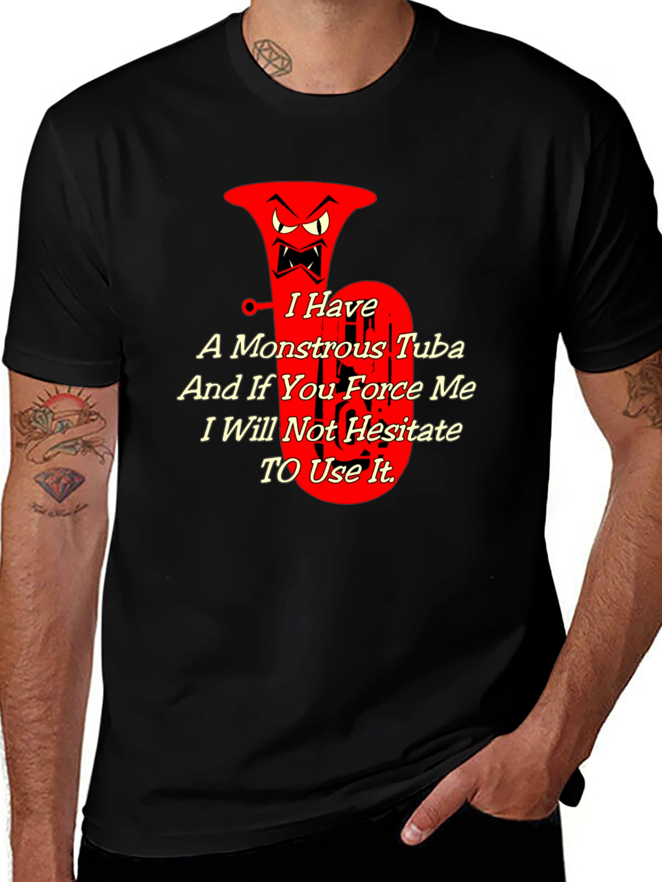 Variant 10 of Monstrous Tuba Graphic Tee - Musical Threat