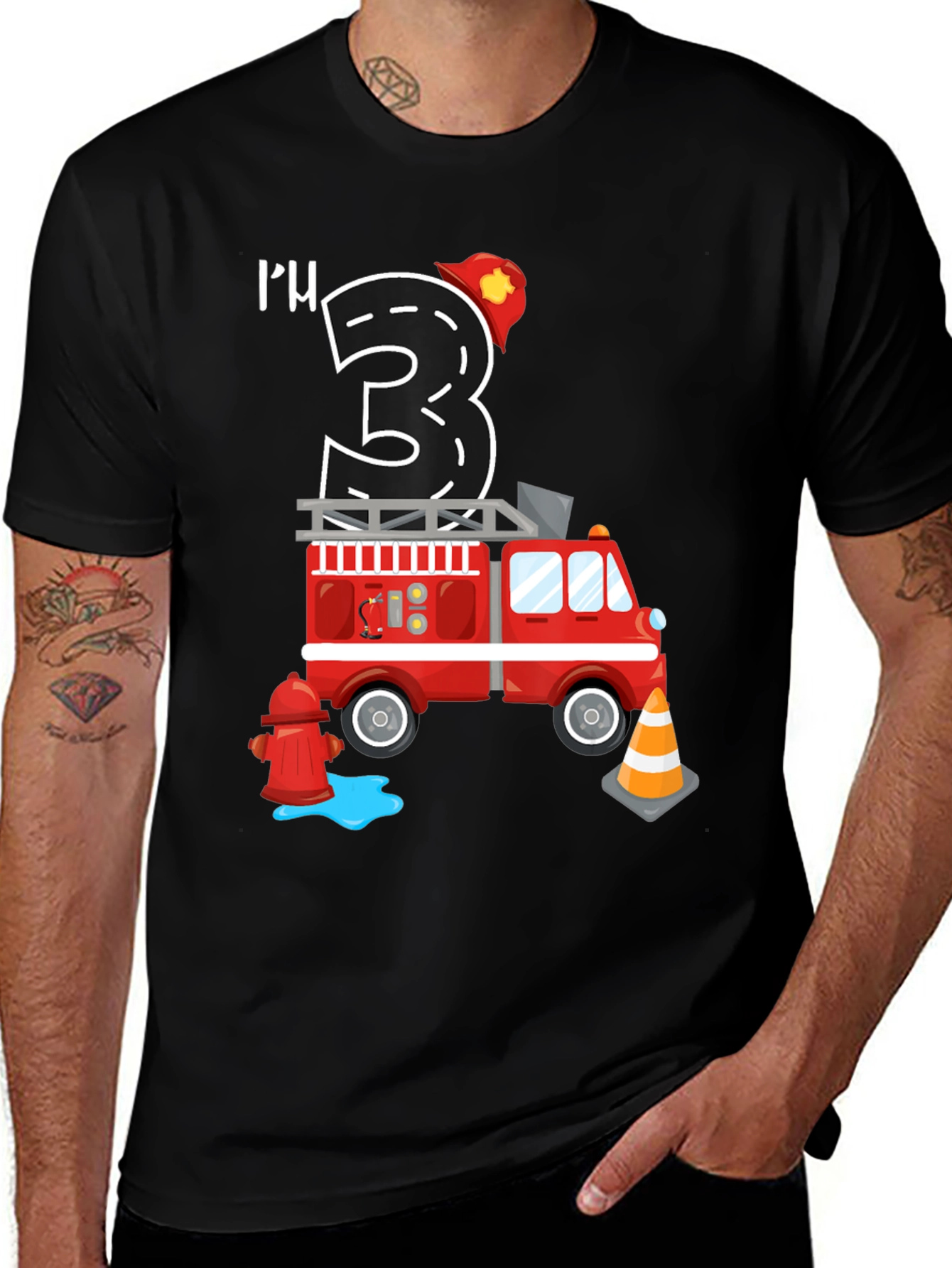 Fire Truck 3rd Birthday T-Shirt