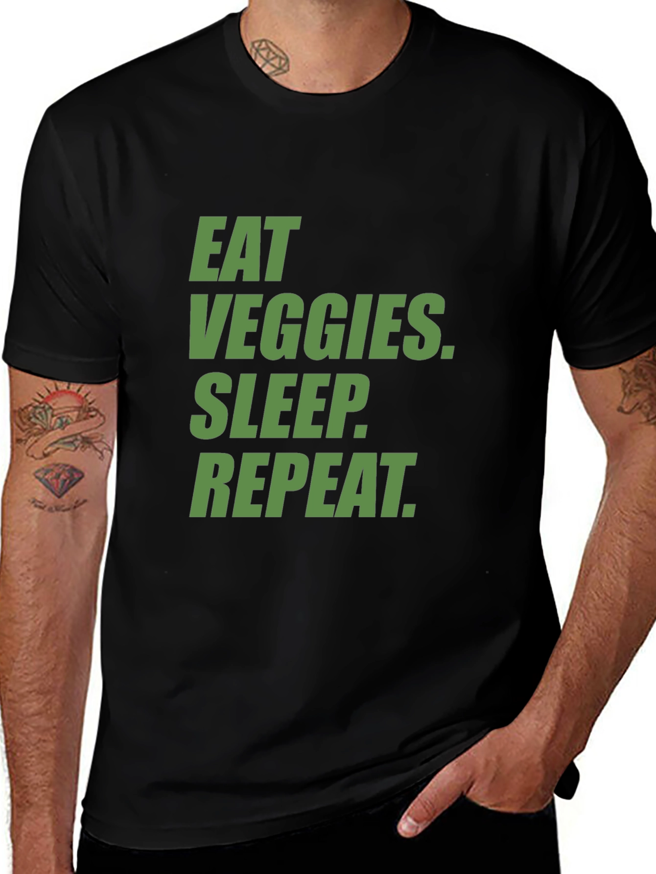 Eat Veggies Sleep Repeat T-Shirt