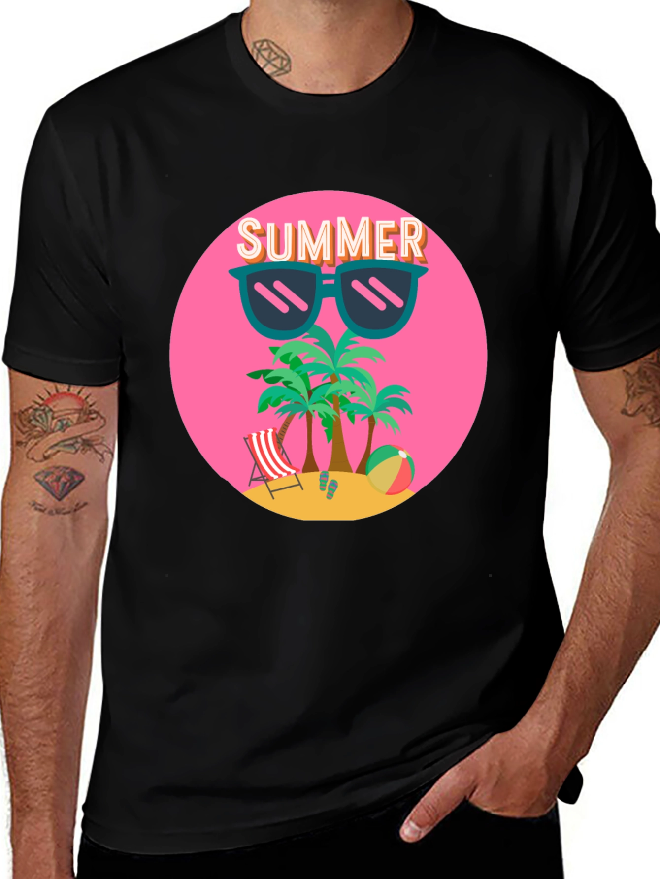 Variant 14 of Summer Beach T-Shirt: Palm Trees & Shades