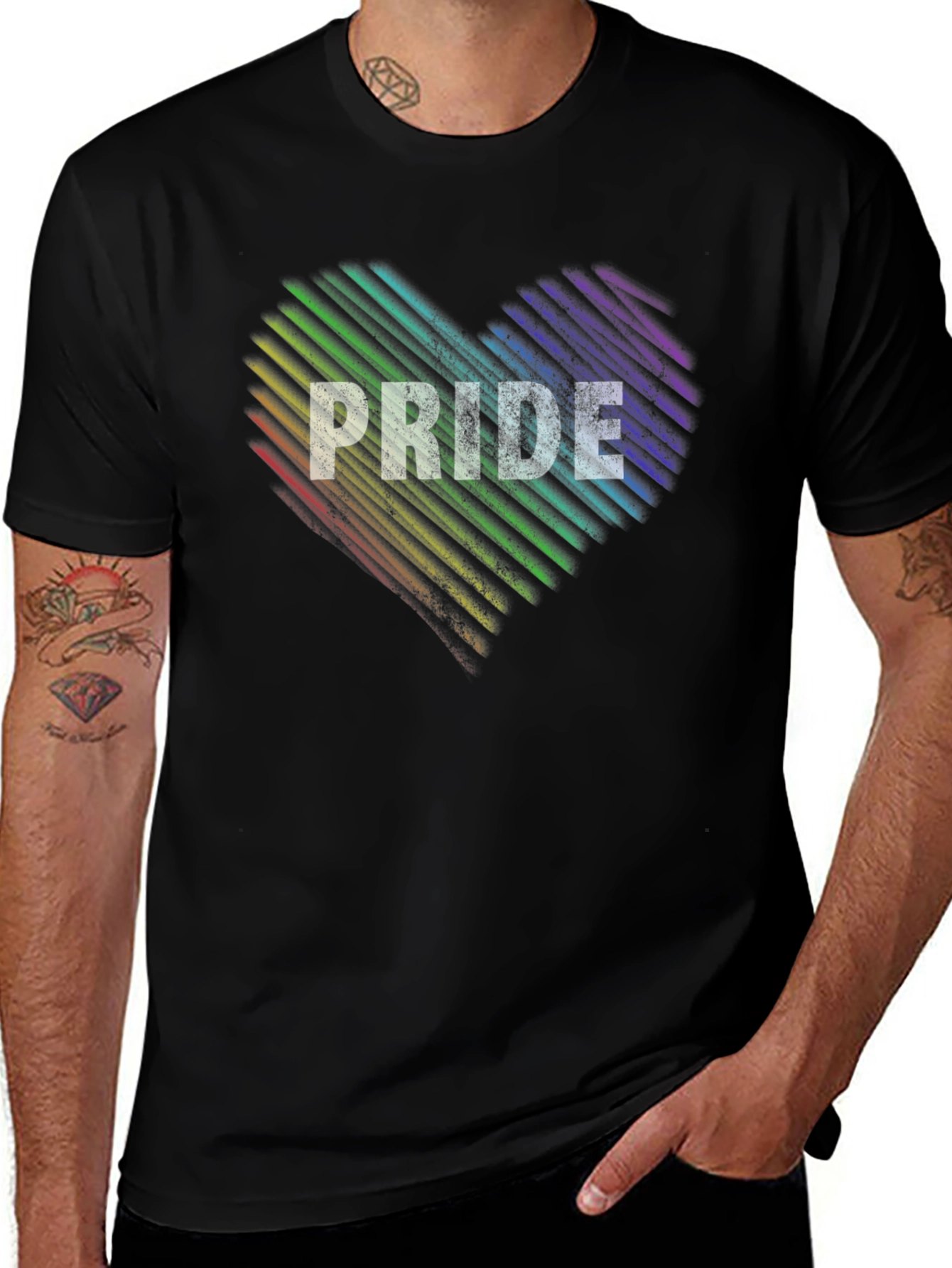 Variant 27 of Pride Heart Graphic T-Shirt - LGBTQ+ Rainbow Tee