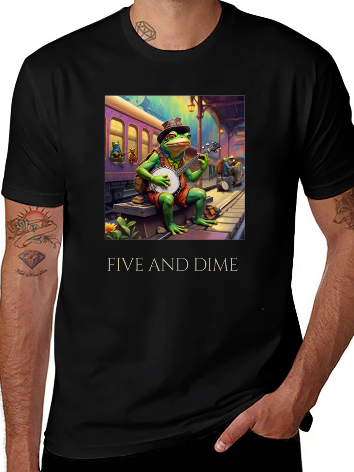 Variant 10 of Five and Dime Frog Musician T-Shirt