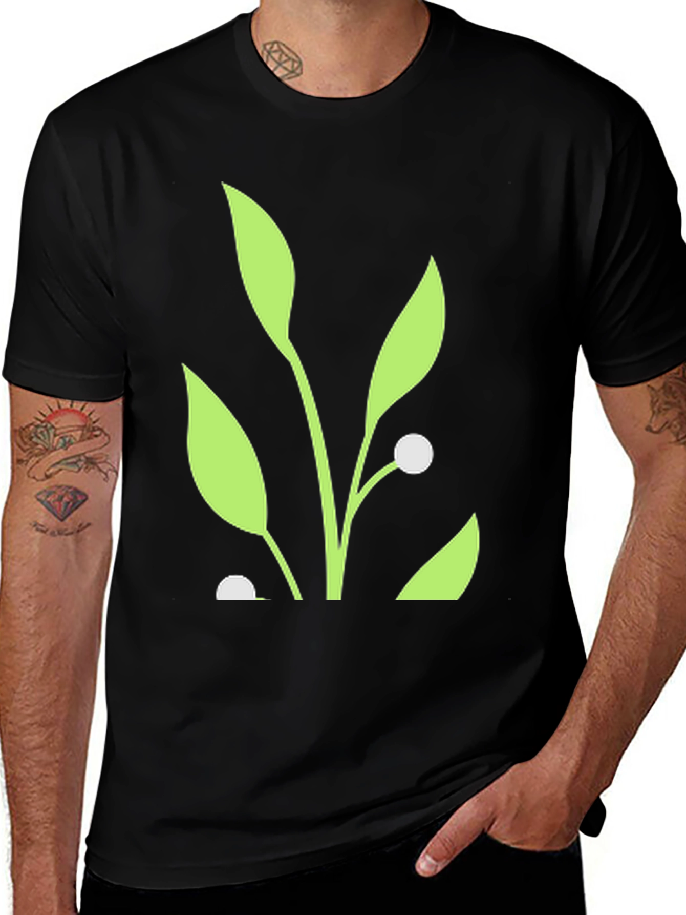 Variant 4 of Nature Inspired Graphic Tee - Black Cotton Blend