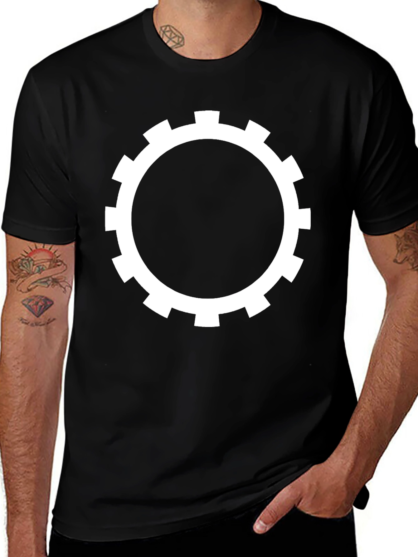 Variant 9 of Gear Graphic Black T-Shirt