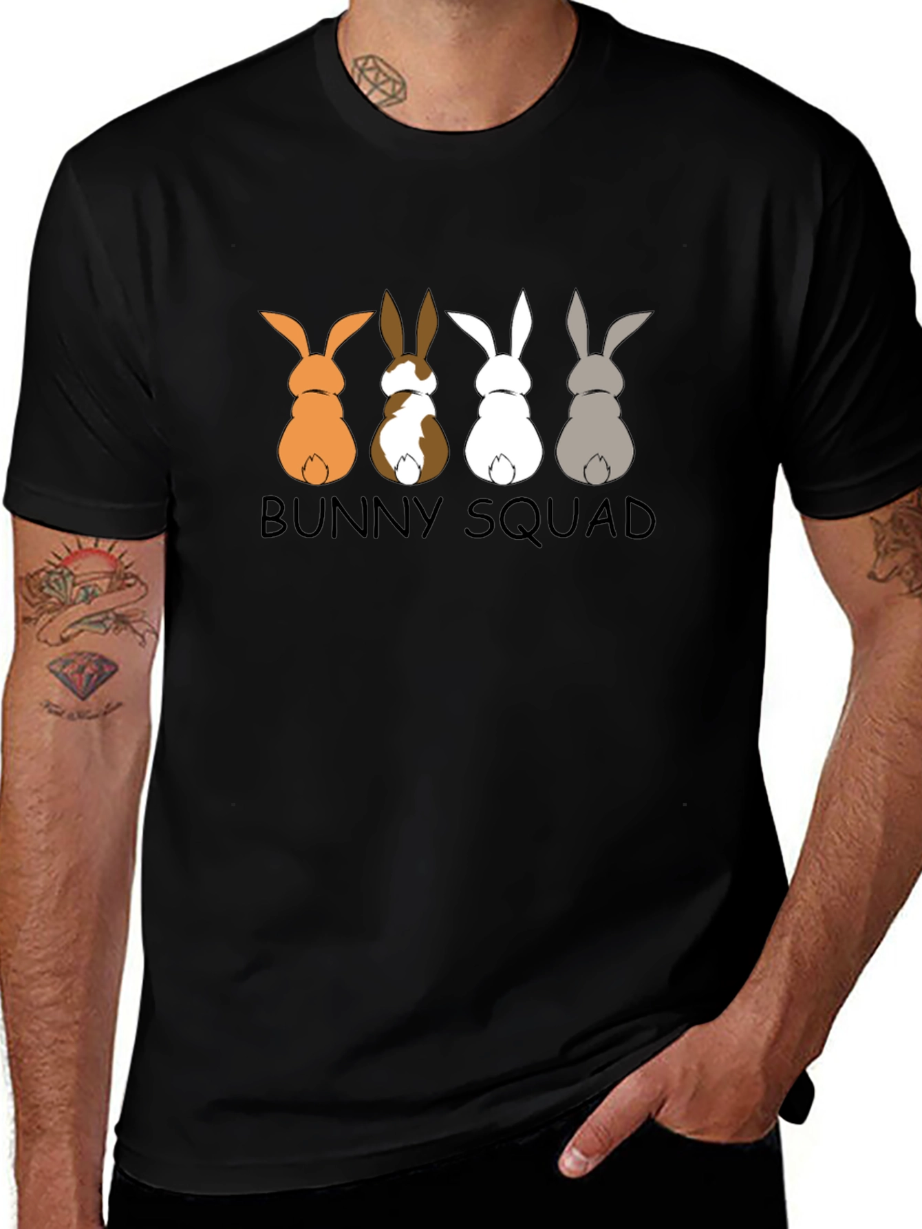 Variant 23 of Bunny Squad Graphic Tee - Cute Easter Shirt