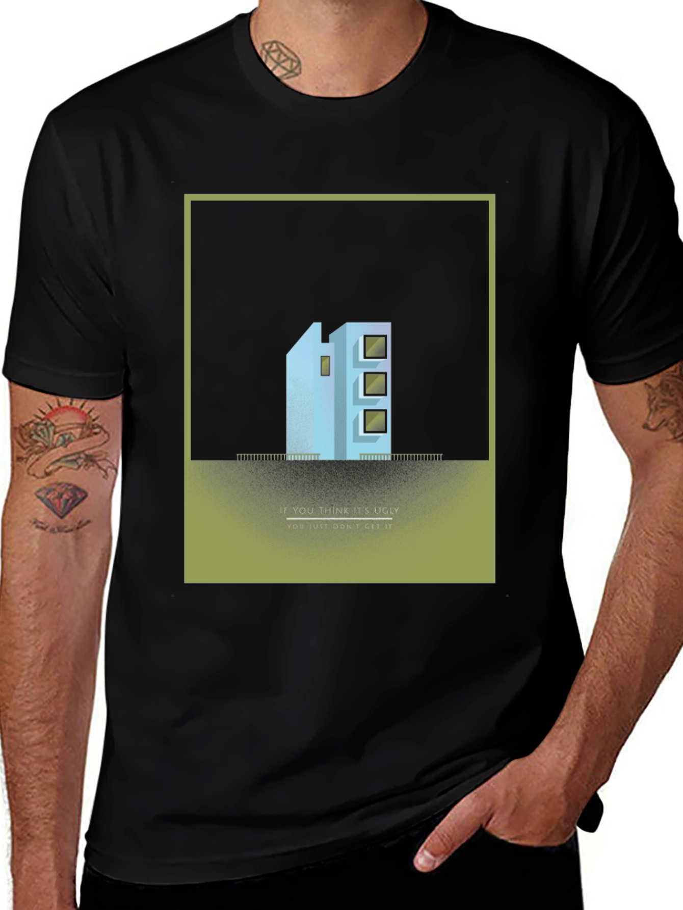 Unique Building Design T-Shirt - Modern Art Tee